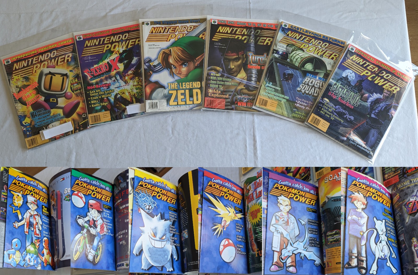 Nintendo Power Magazines w/ Pokemon power comics 1-6 Complete GREAT condition