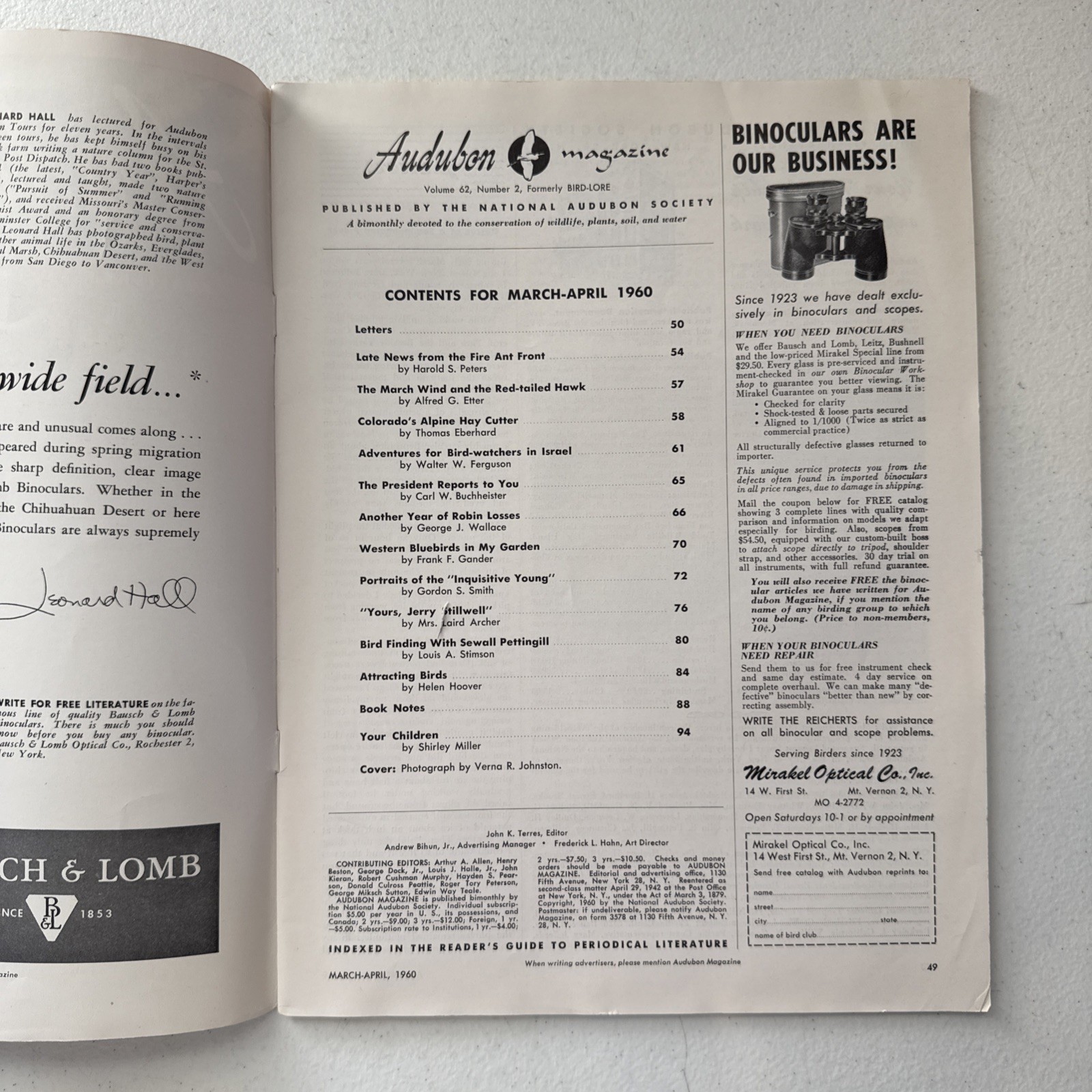 Audubon Magazine March-April 1960 Volume 62 No. 2