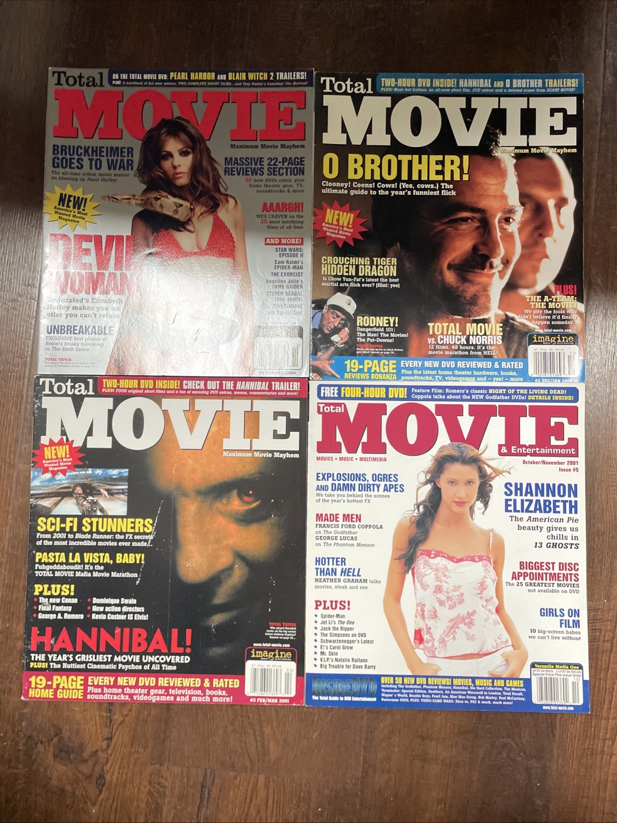 TOTAL MOVIE #1 – 5 Magazine Lot – 2000 ELIZABETH HURLEY Set Of 4 Issues; SR1