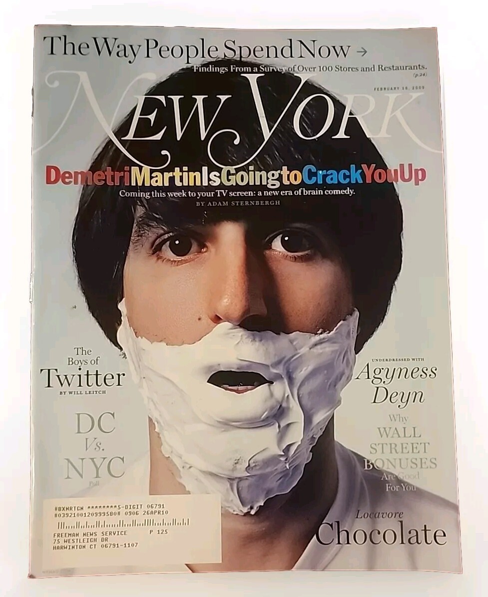 New York Magazine Feb 16 2009 Demetri Martin Boys of Twitter B62:3073
