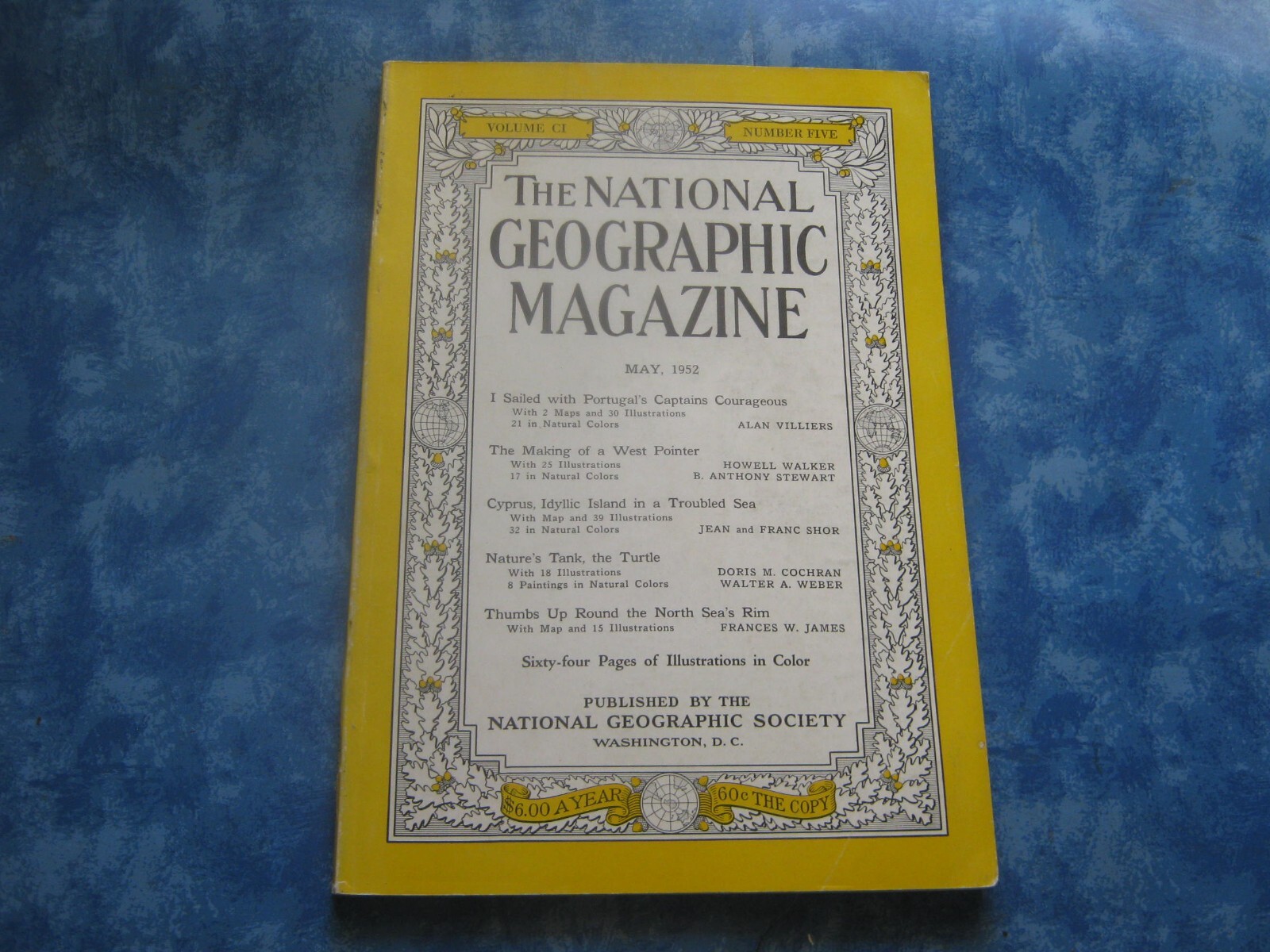 VINTAGE NATIONAL GEOGRAPHIC May 1952 PORTUGAL’S CAPTAINS COURAGEOUS Cyprus Isle
