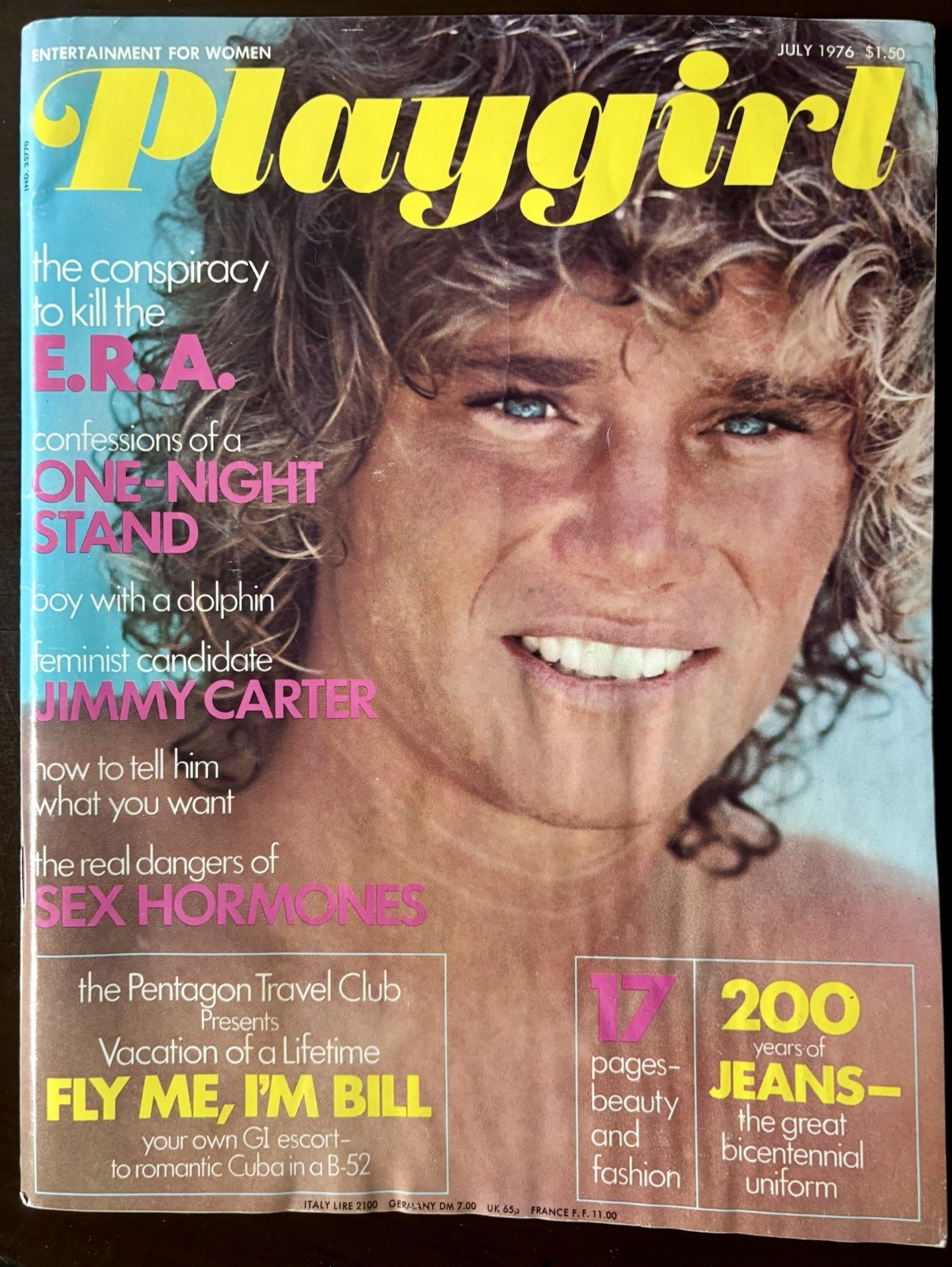PLAYGIRL July 1976 RICHARD THOMAS barefoot JIMMY CARTER Ron Yarborough surfer CF