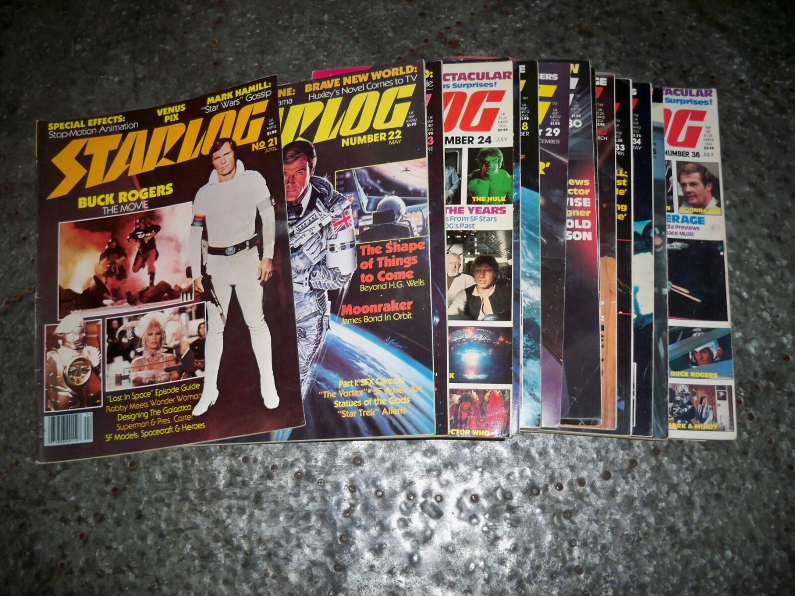 Vintage Starlog Magazine #21-40 Lot of 20 1979 Moonraker Buck Rogers Alien VF/NM