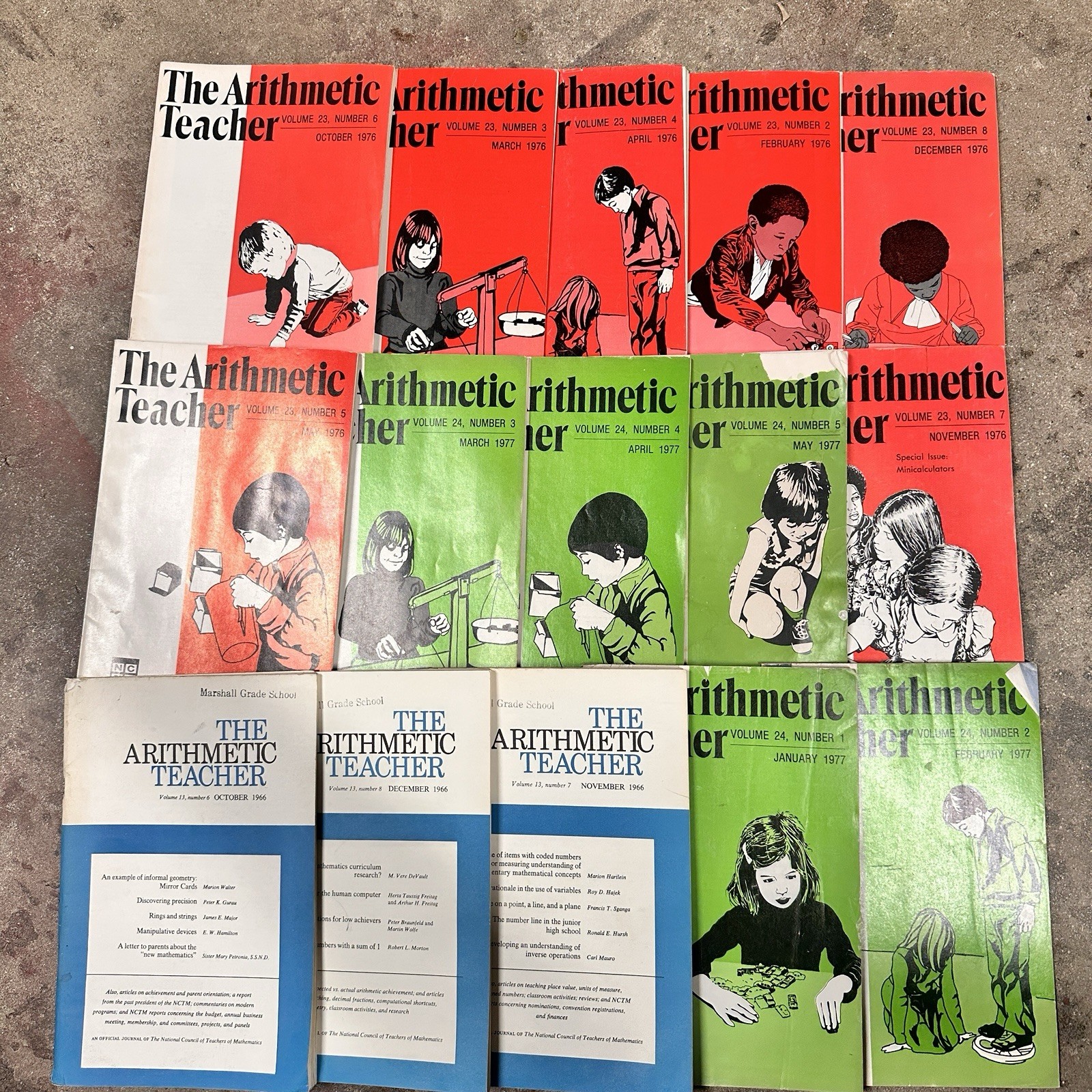 Vintage Arithmetic Teacher Journal Magazine Lot Of 15 1966-77 Edpress NCTM