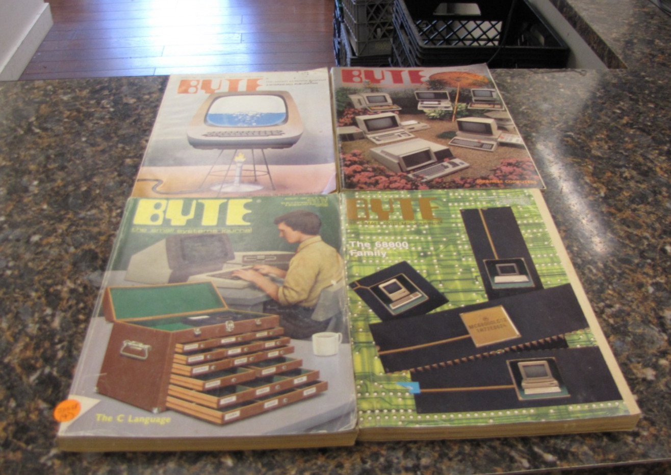Mixed Lot of 4 Vintage BYTE Computer Magazines – 1980-1986 – JD5385