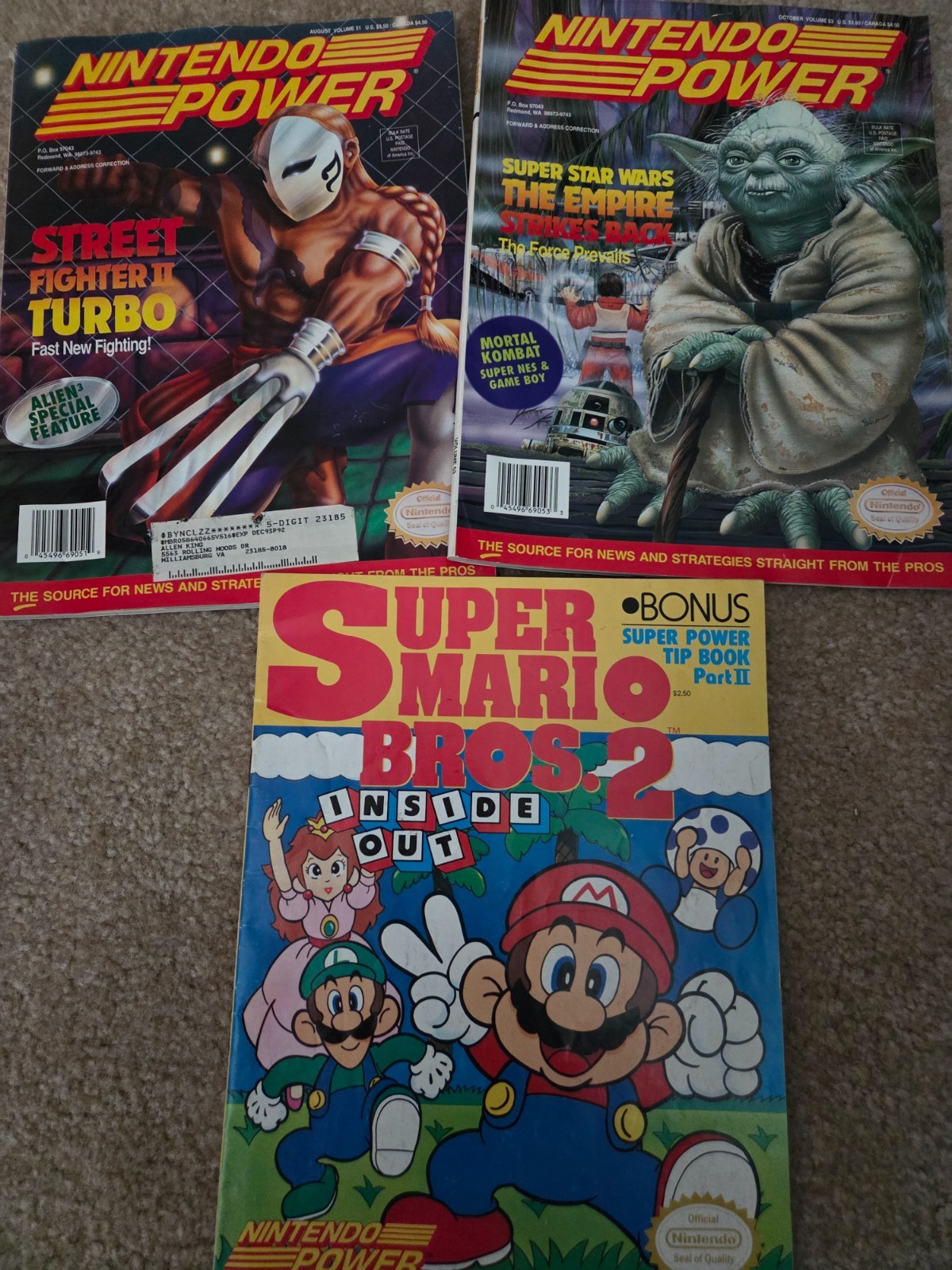 Nintendo Power Volume 51 and 53 + Super Mario Bros 2 Inside Out