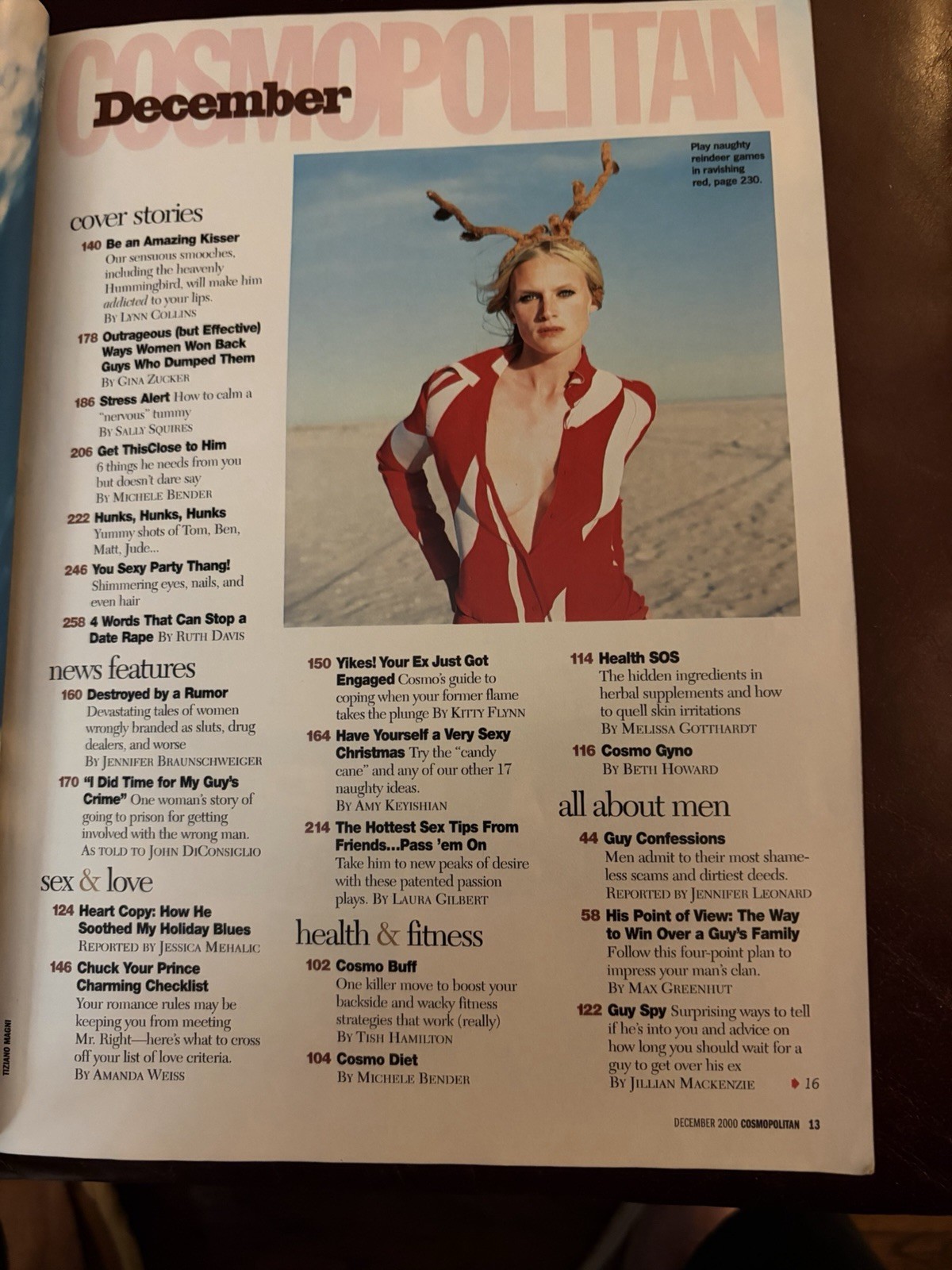 Cosmopolitan magazine December 2000 -James King Cover Christmas Fashions Celebs