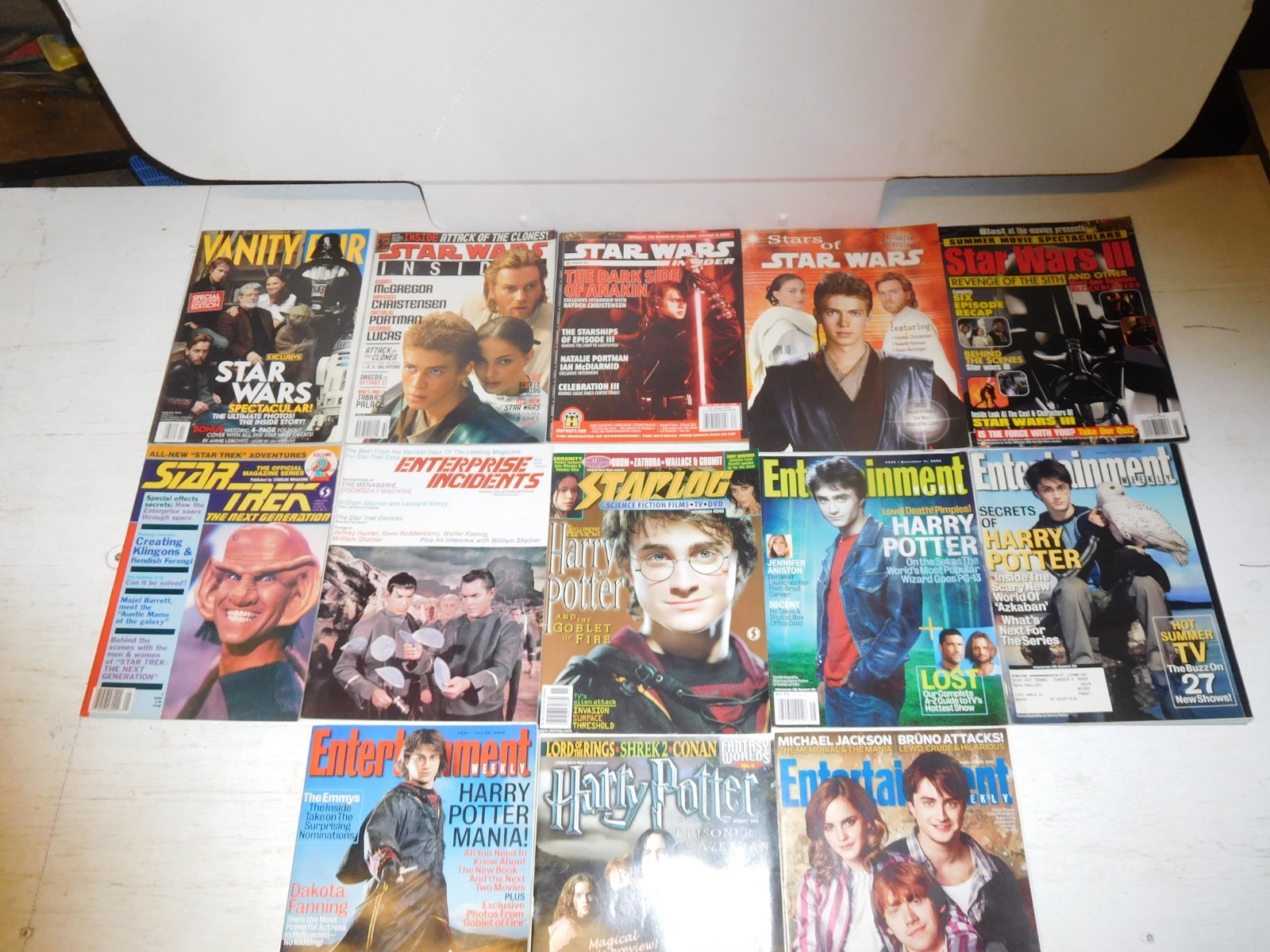 13 Vintage 1984-2009 Various Sci-Fi Movie Star Wars,Trek,Harry Pot Magazine Lot