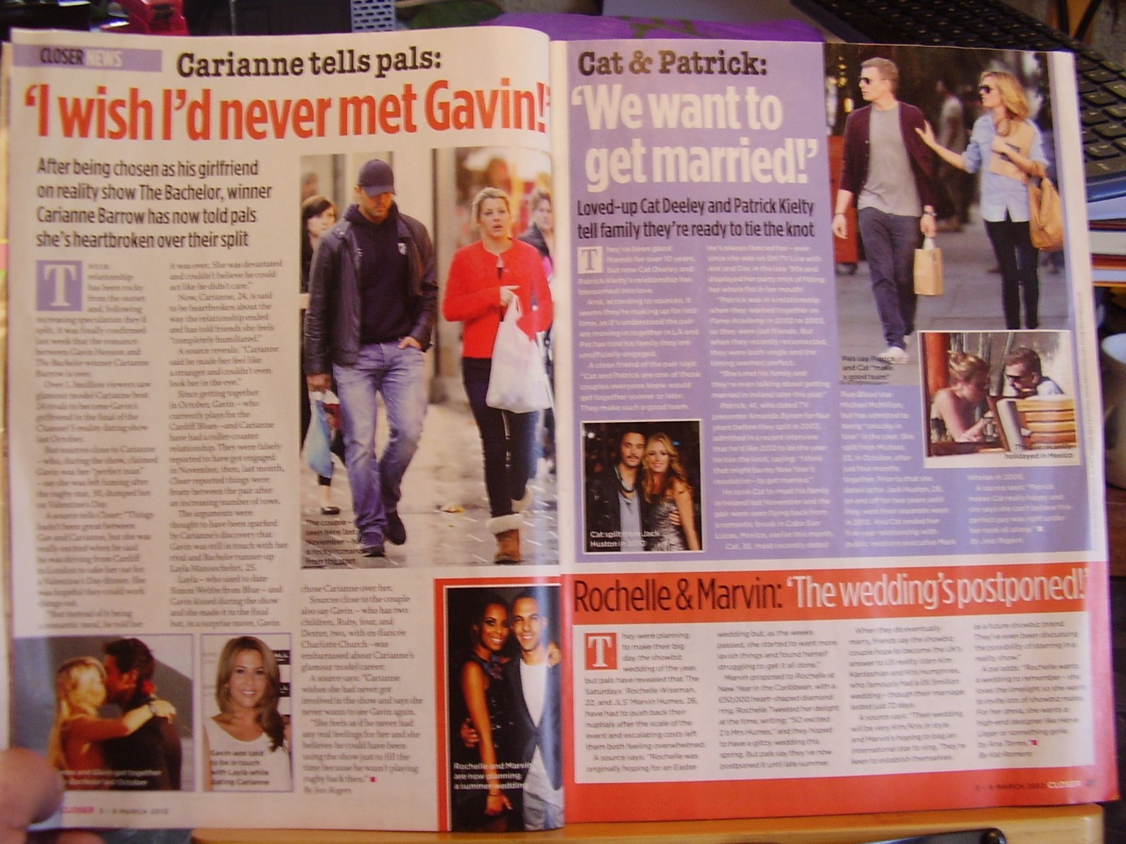 CLOSER TV MAG MAR 2012 # 483 CHERYL COLE DAVID BECKHAM POSH SPICE TOWIE AT WAR