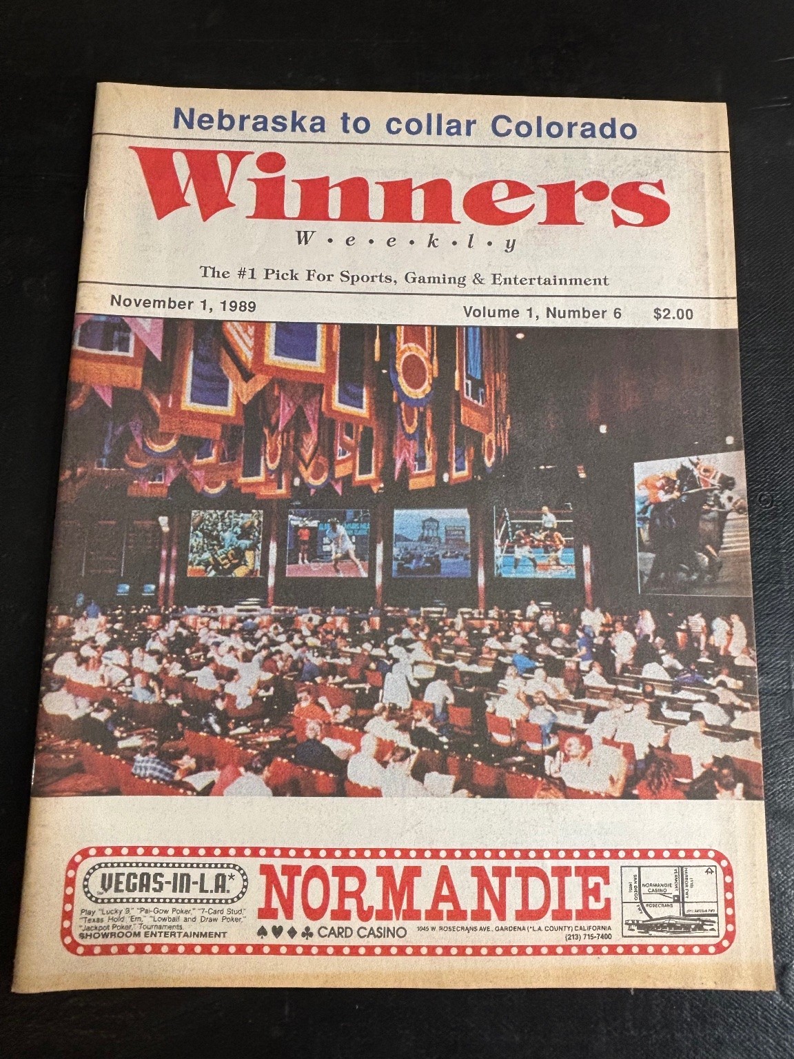 Winners Weekly November 1 1989 Casino Gaming Sports Entertainment Magazine