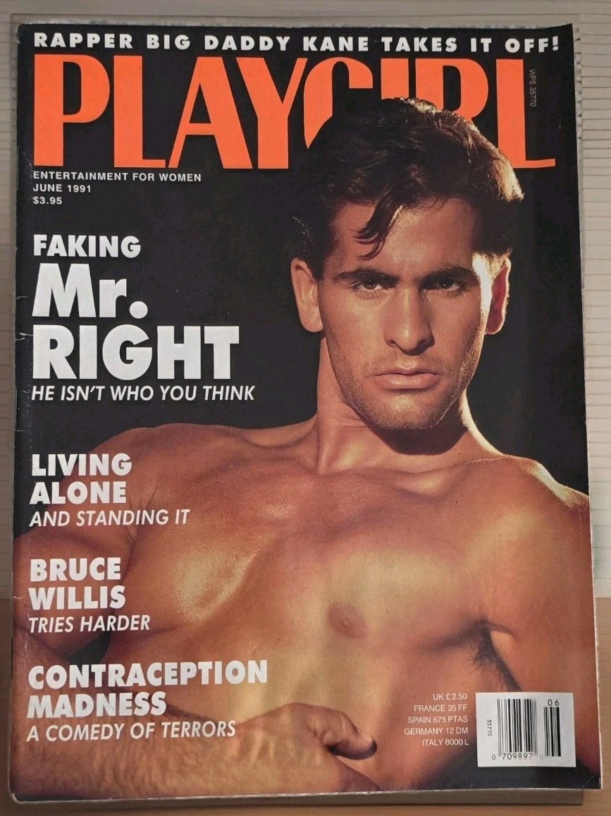 PLAYGIRL MAGAZINE June 1991- FAKING MR. RIGHT Bruce Willis Harder Gay Interest