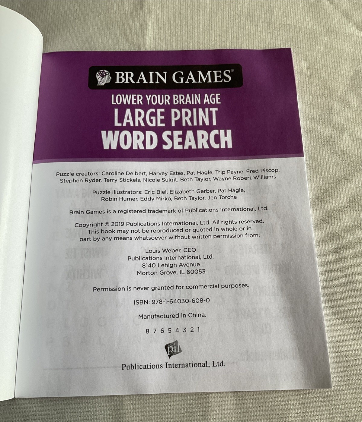 Lot of (4) Brain Games Lower Your Brain Age Large Print Word Search Seek Puzzle