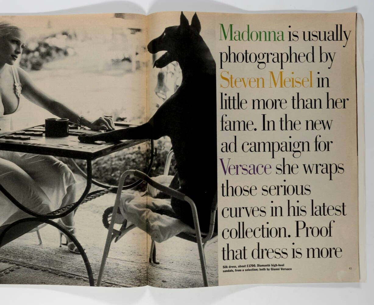 Madonna STEVEN MEISEL Versace Sunday Times magazine 1995 Gary Oldman DE KOONING
