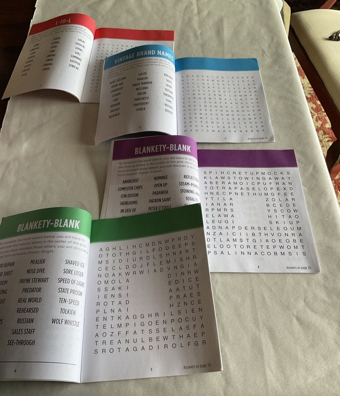 Lot of (4) Brain Games Lower Your Brain Age Large Print Word Search Seek Puzzle