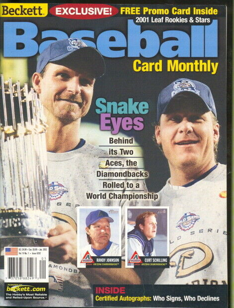 2002 Beckett Baseball Card Monthly Magazine: Randy Johnson & Curt Schilling