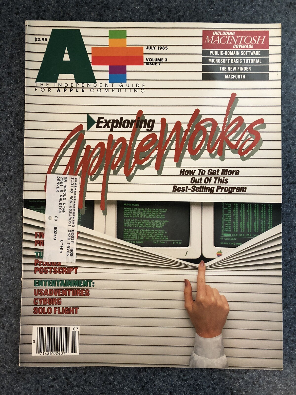 A+ Independent Guide to Apple Computing Magazine July 1985 Macintosh Vintage Ads