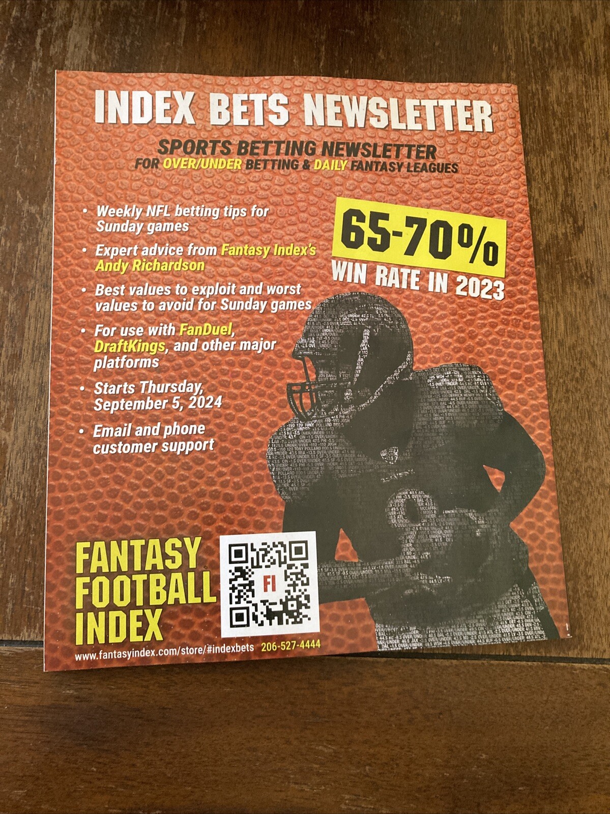 Fantasy Football Index Magazine for 2024 Best Cheat sheets in the business