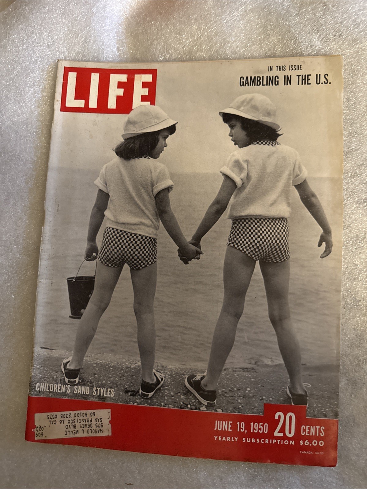 Life Magazine June 19, 1950 Children’s Sand Styles, Gambling in the USA Freeship