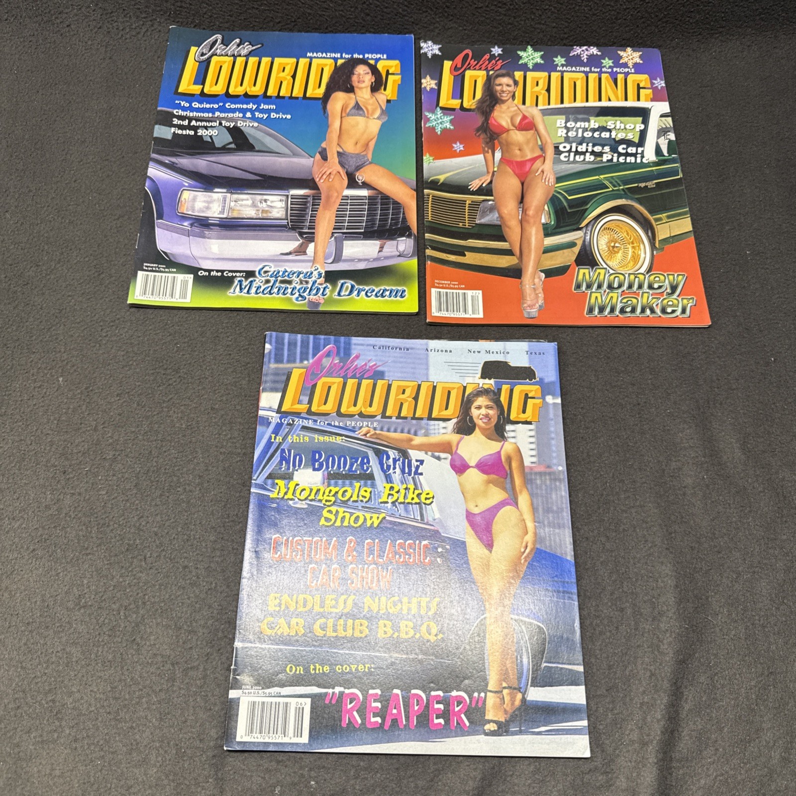LOT of 3 Orlie’s Lowriding Magazine Lowriders Women 2000-2001 Christmas Issue