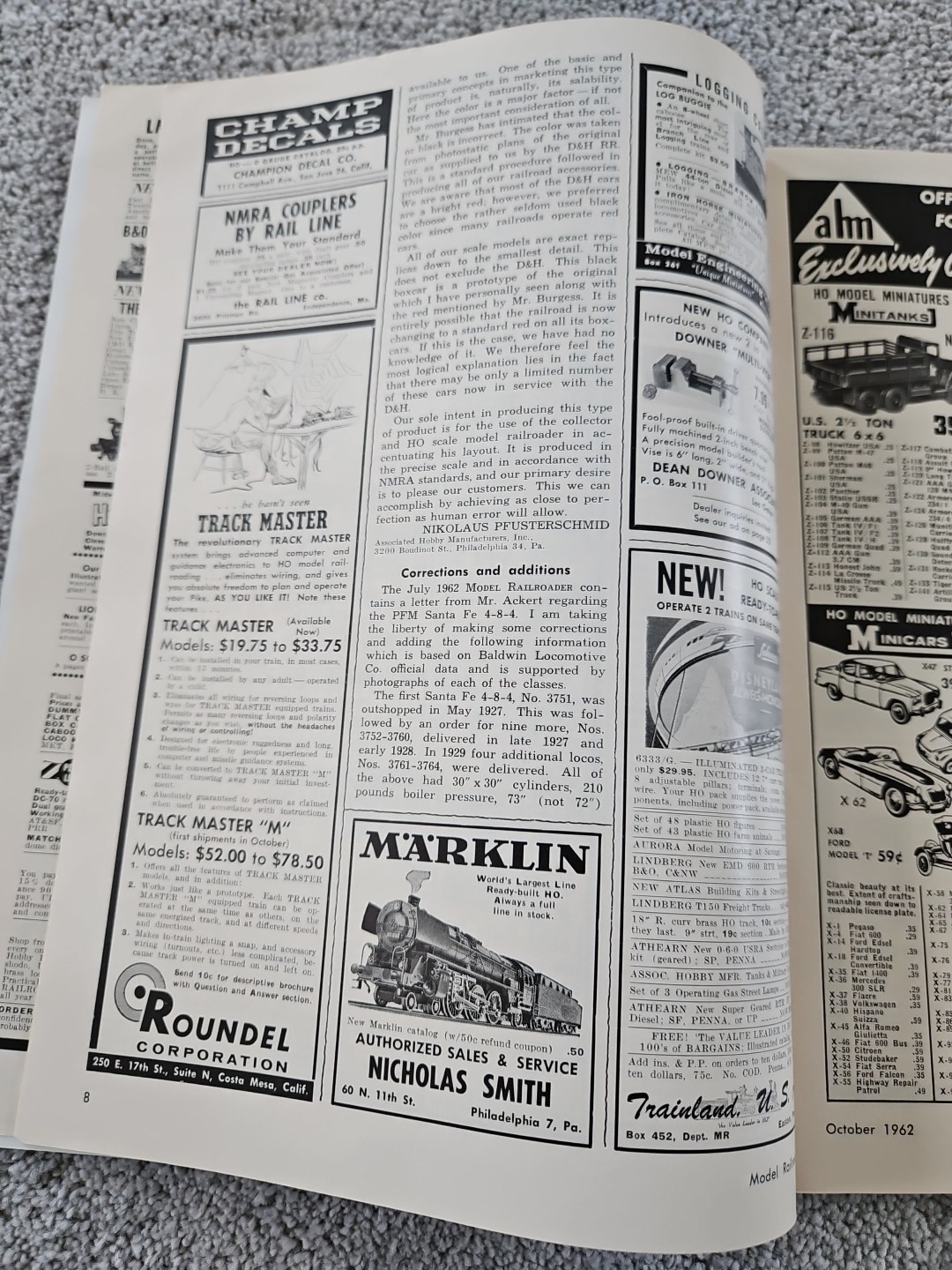 Model Railroader Magazine October 1962 Practical Modelbuilding SP Trains