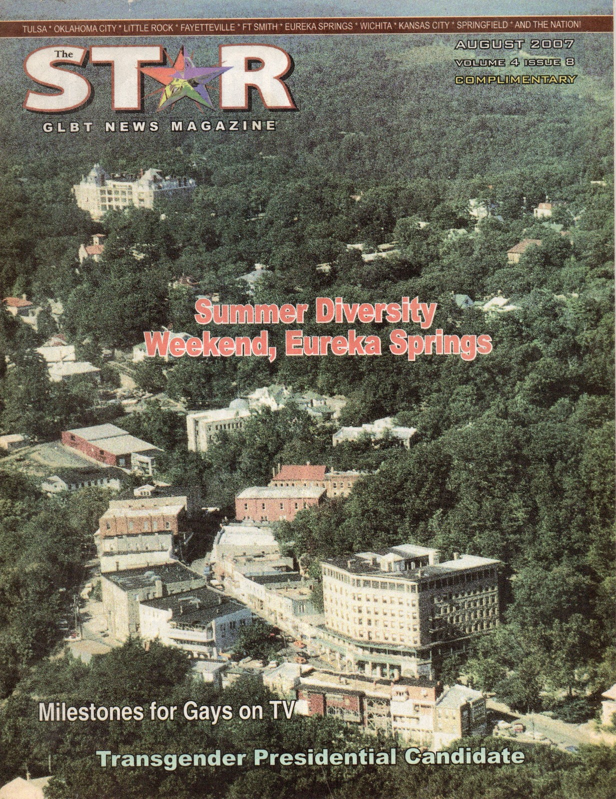 THE STAR August 2007 Eureka Springs Arkansas St. Louis Gay Travel Gays On TV