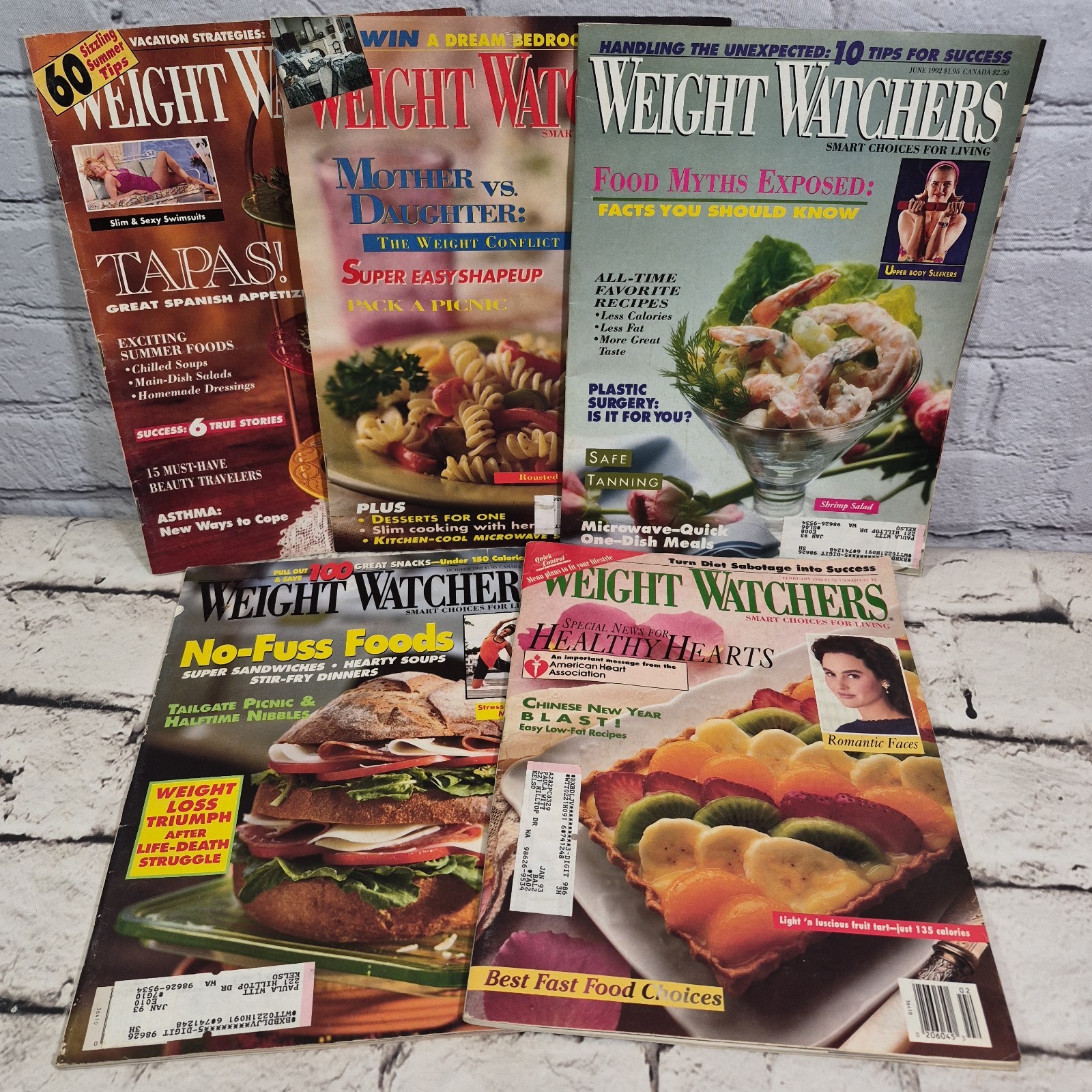 Weight Watchers Magazine Vintage 1992 Lot of 5