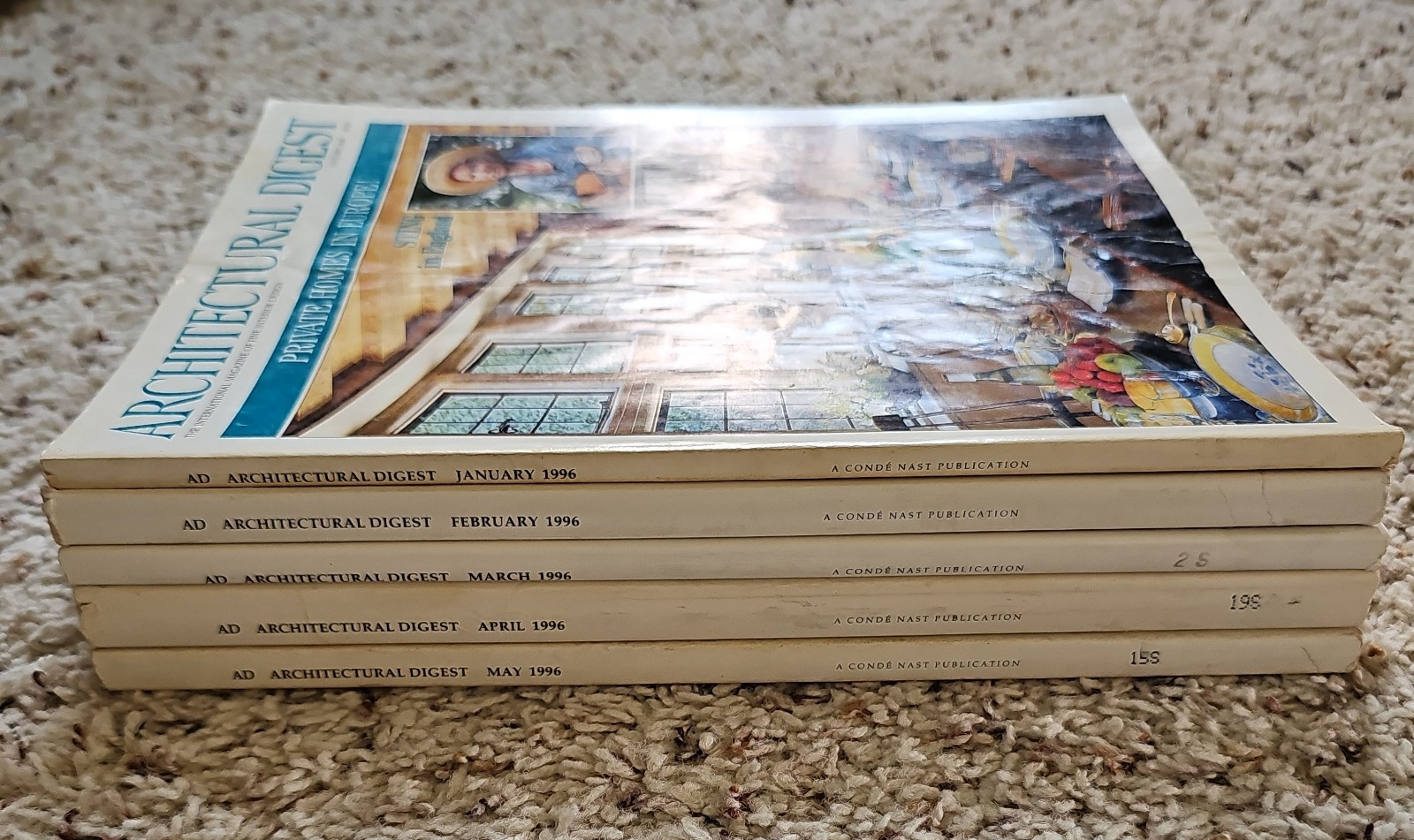 Architectural Digest Magazine 1996 5 Issues Vtg 90s Interior Design Luxury Ads