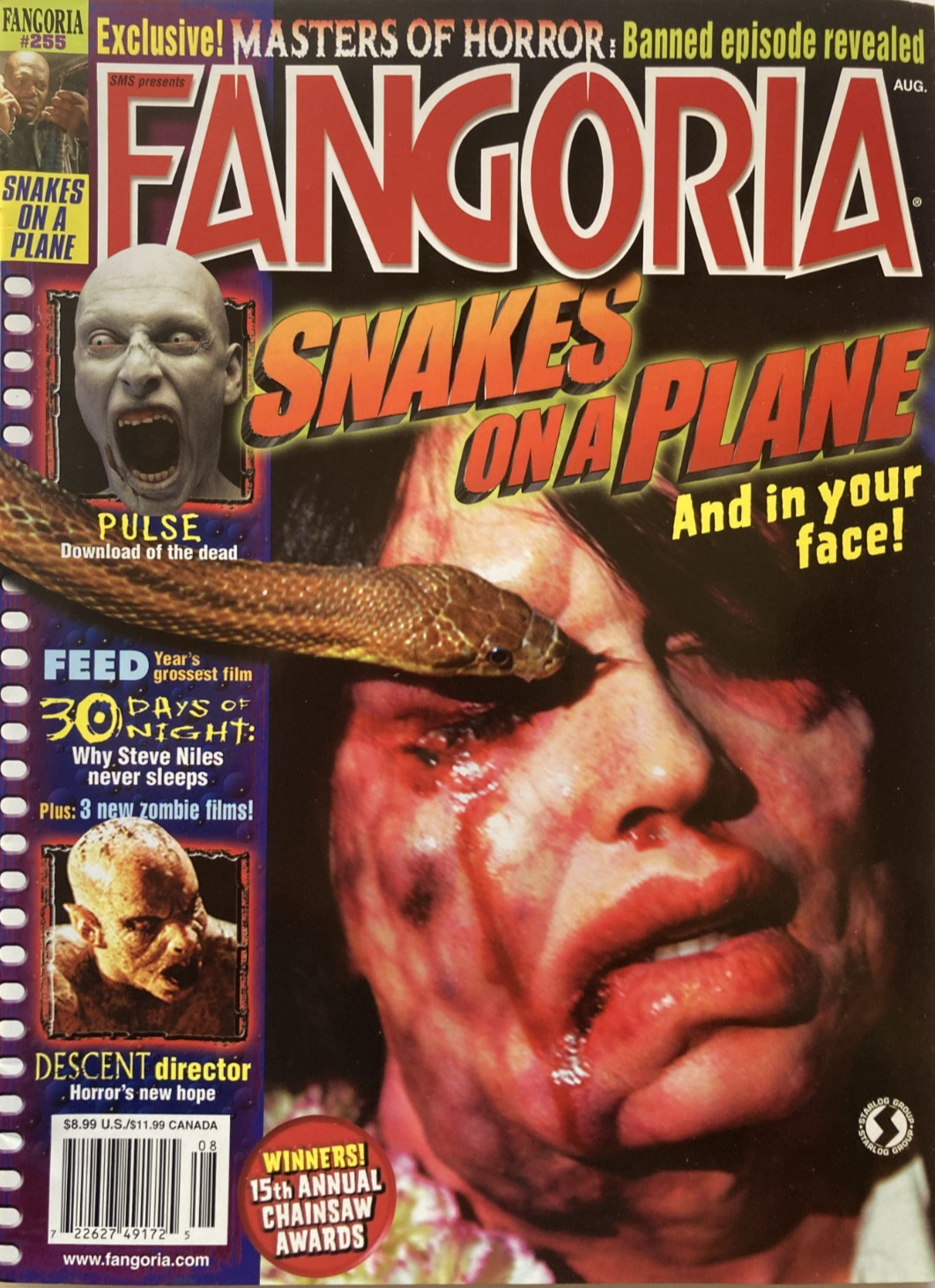 SNAKES ON A PLANE August 2006 FANGORIA Magazine /30 DAYS OF NIGHT /DESCENT / New