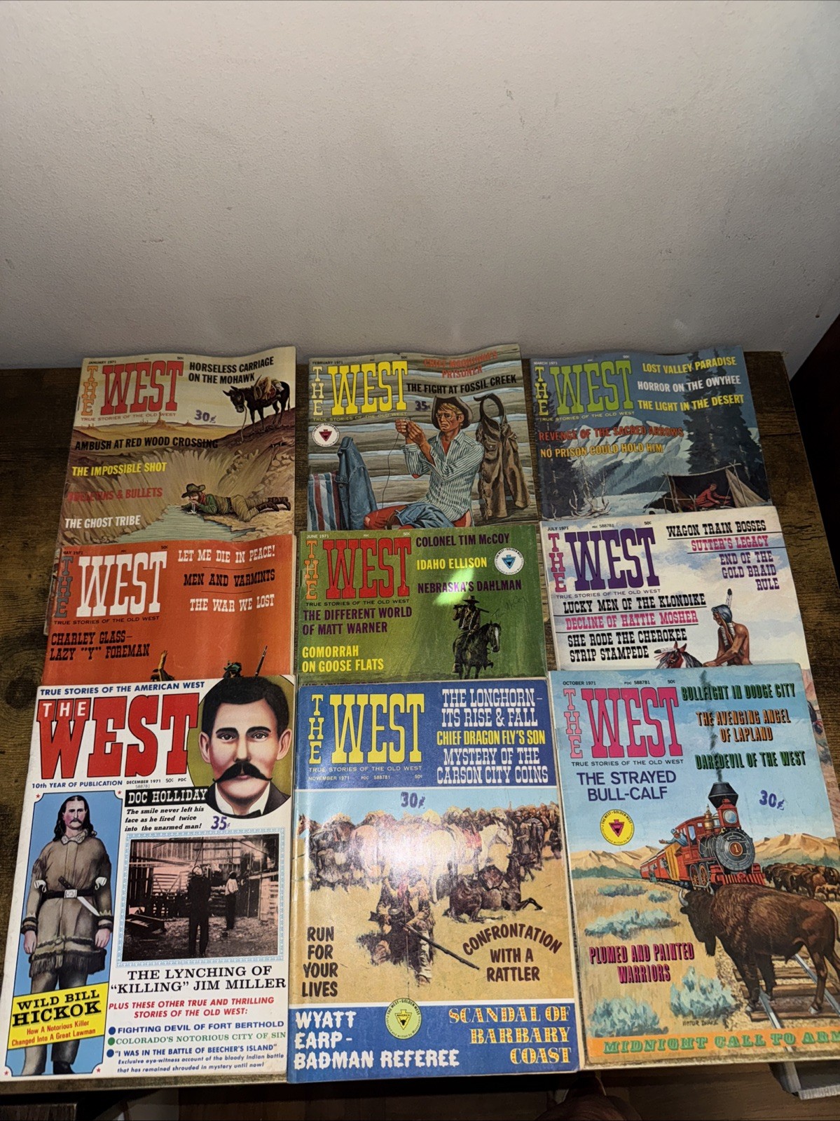 The West «True Stories of the Old West» vintage magazine lot of 9 from 1971