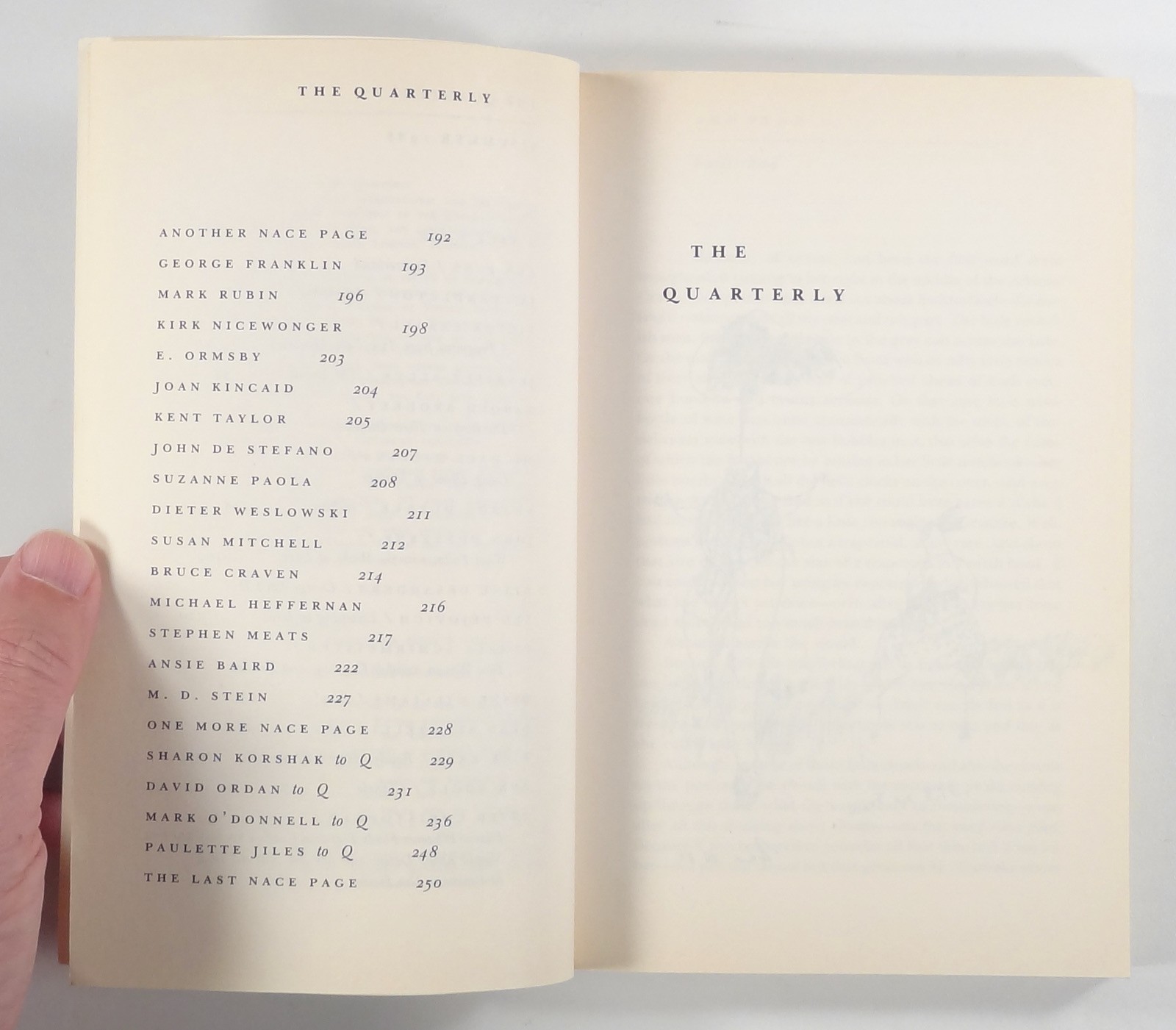 1988 Sum THE QUARTERLY #6 Gordon Lish NEW AMERICAN WRITERS short stories POETRY