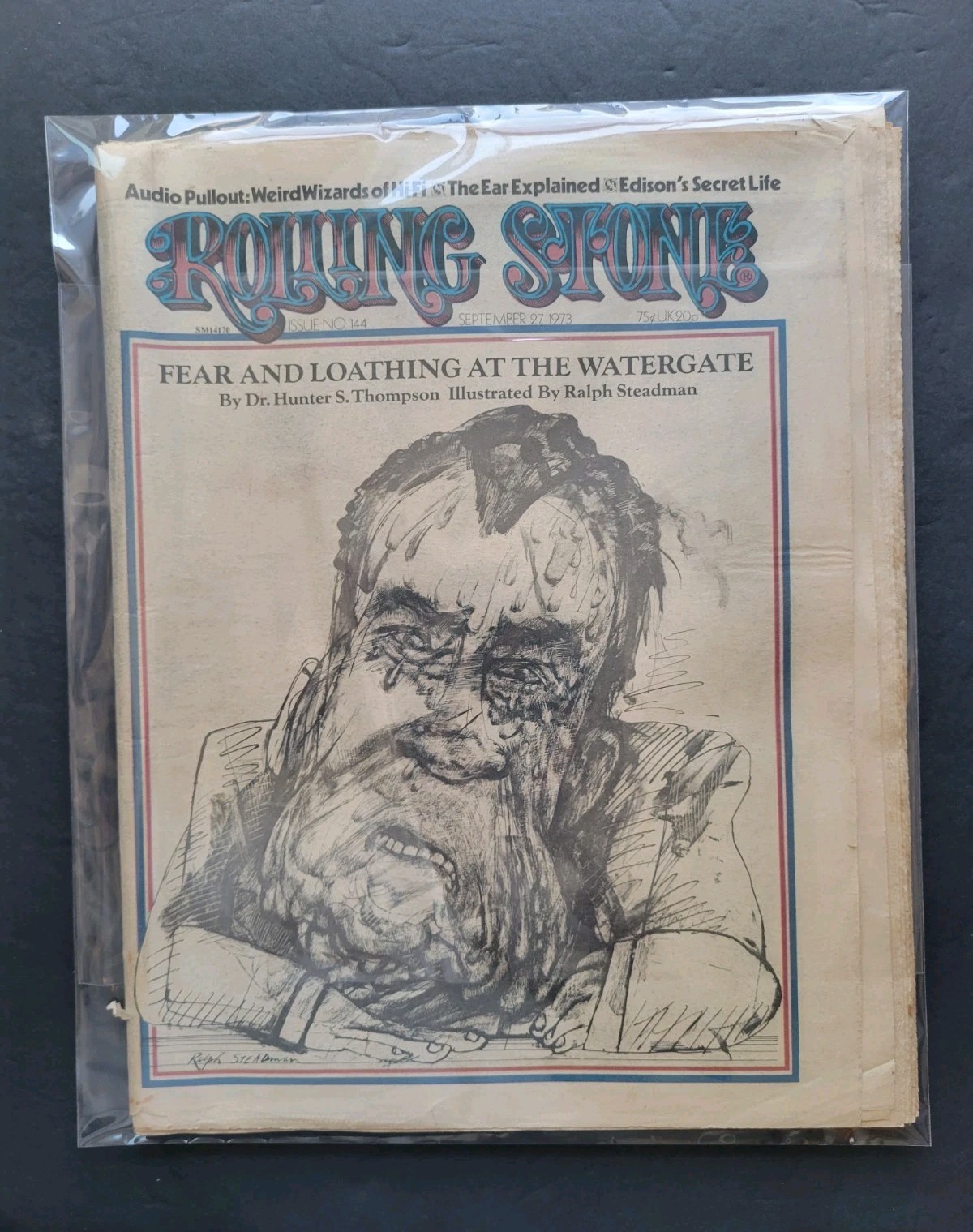 Rolling Stone Magazine Issue 144 September 27 1973 Hunter S. Thompson NO LABEL