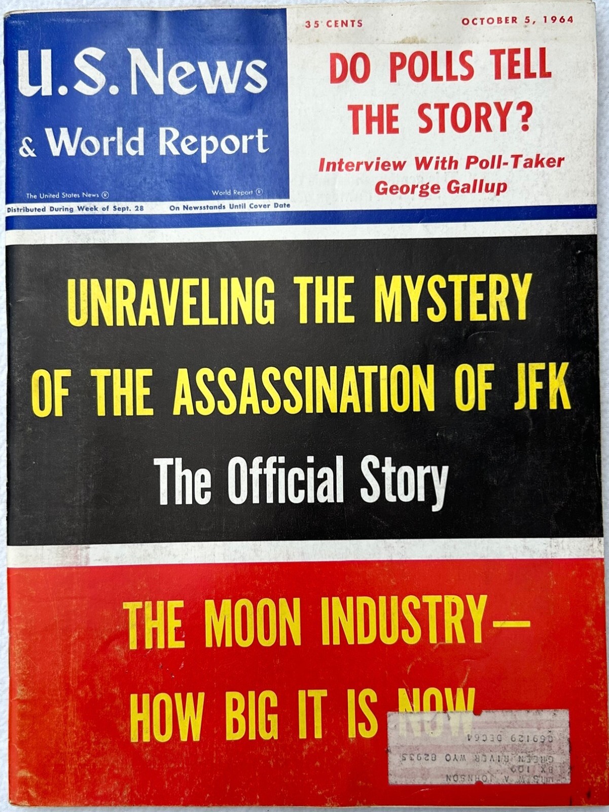 US News & World Report Magazine Oct 5th 1964 – JFK Assassination