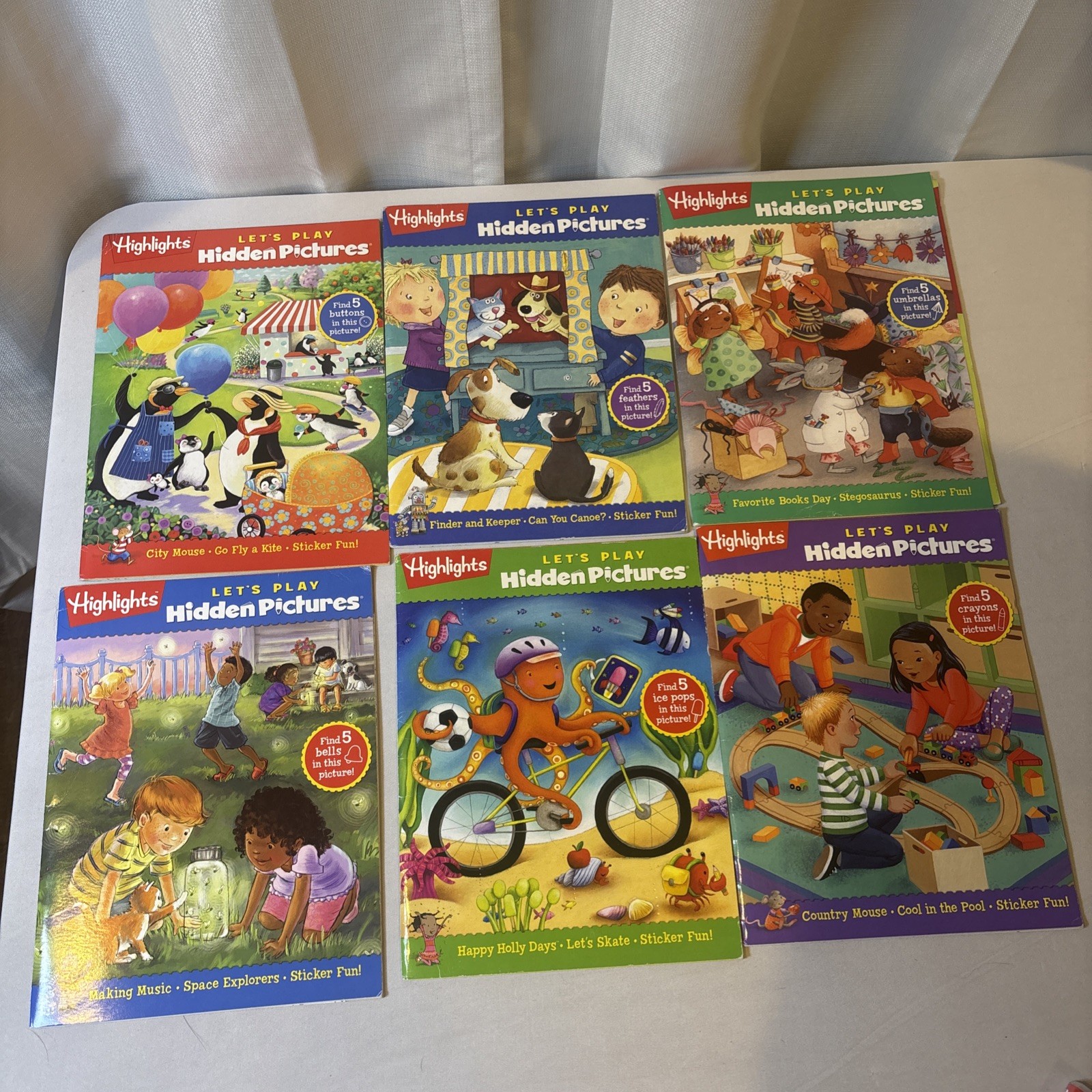 Highlights Let’s Play Hidden Pictures Lot of 6 Books Educational Homeschool READ