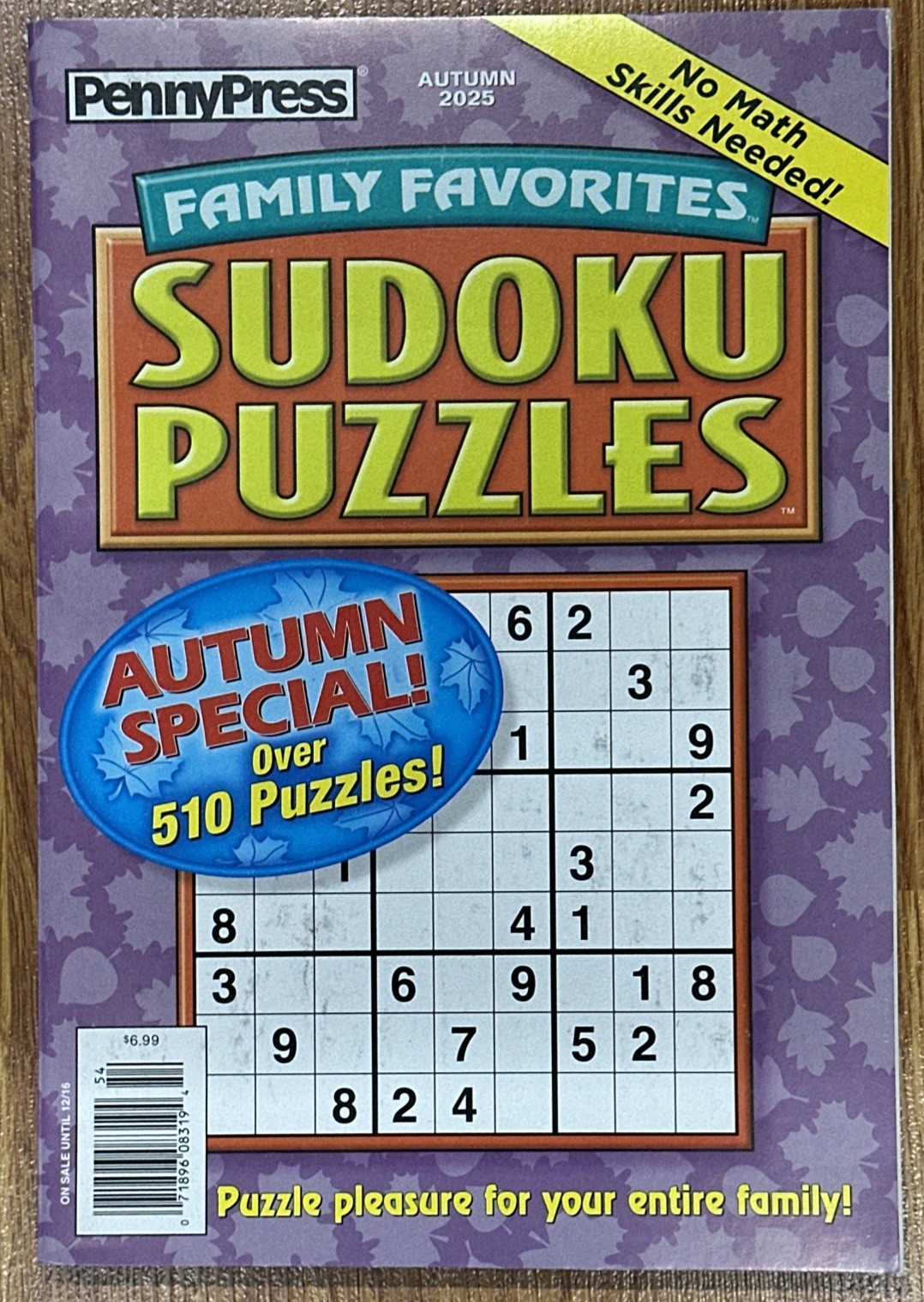 PennyPress Family Favorites Magazine Sudoku Autum 2025 Over 510 Puzzles