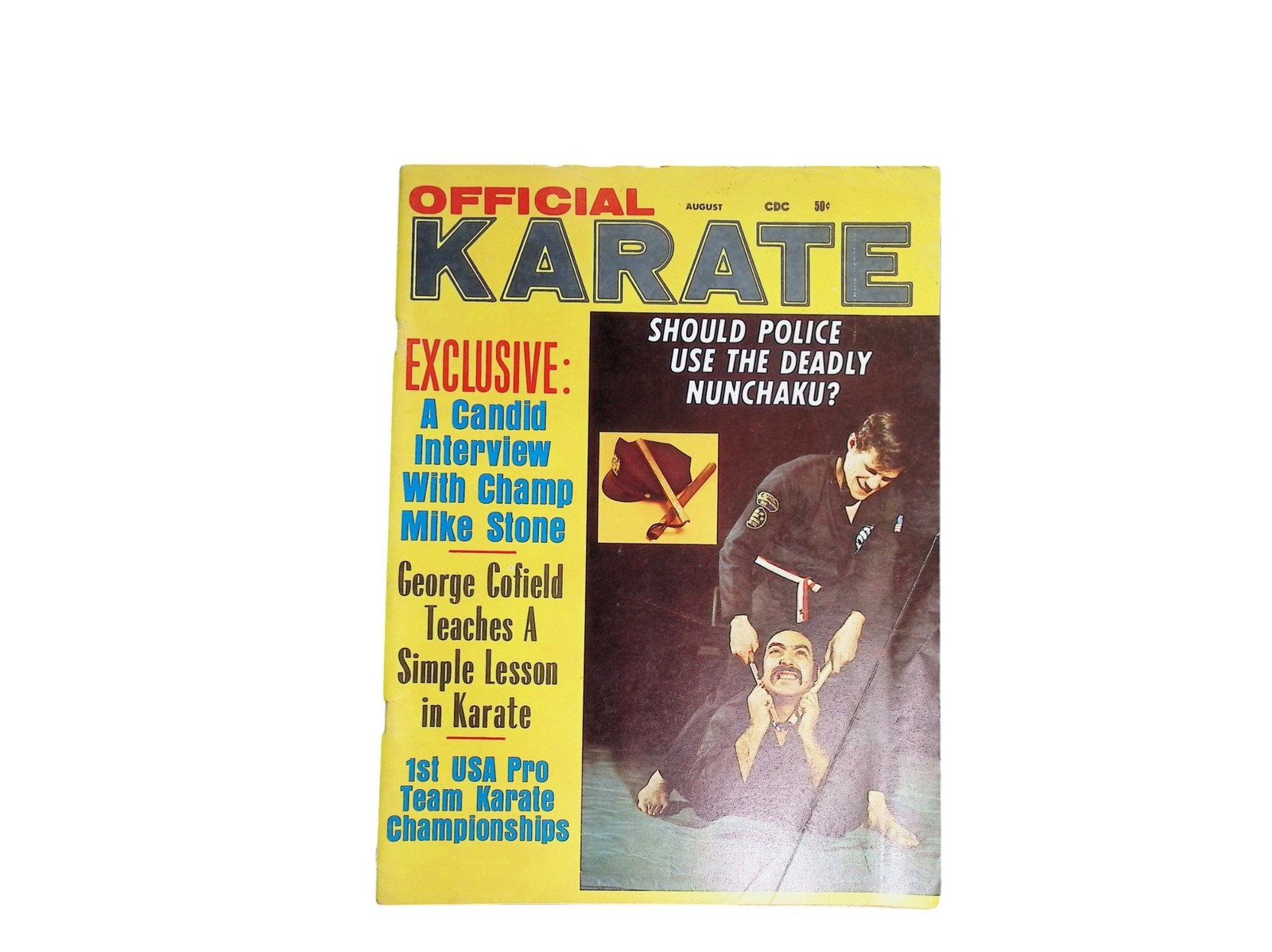 Vintage Official Karate Magazine August Mike Stone Nunchaku Self-Defense Martial