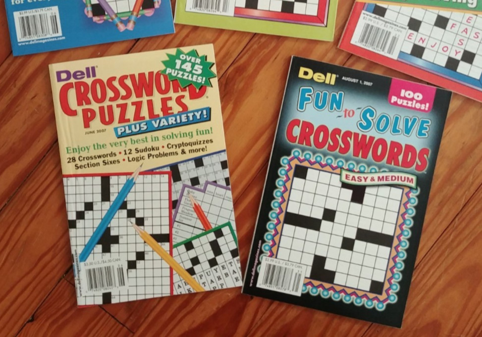 Lot 5 Dell Easy Medium Crossword Puzzle Books Variety Sudoku CrypQuiz Logic Game