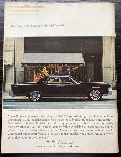 MOTOR TREND CAR MAGAZINE NOVEMBER 1964 AUTO SHOW ISSUE OF 1965 COVER EX COND