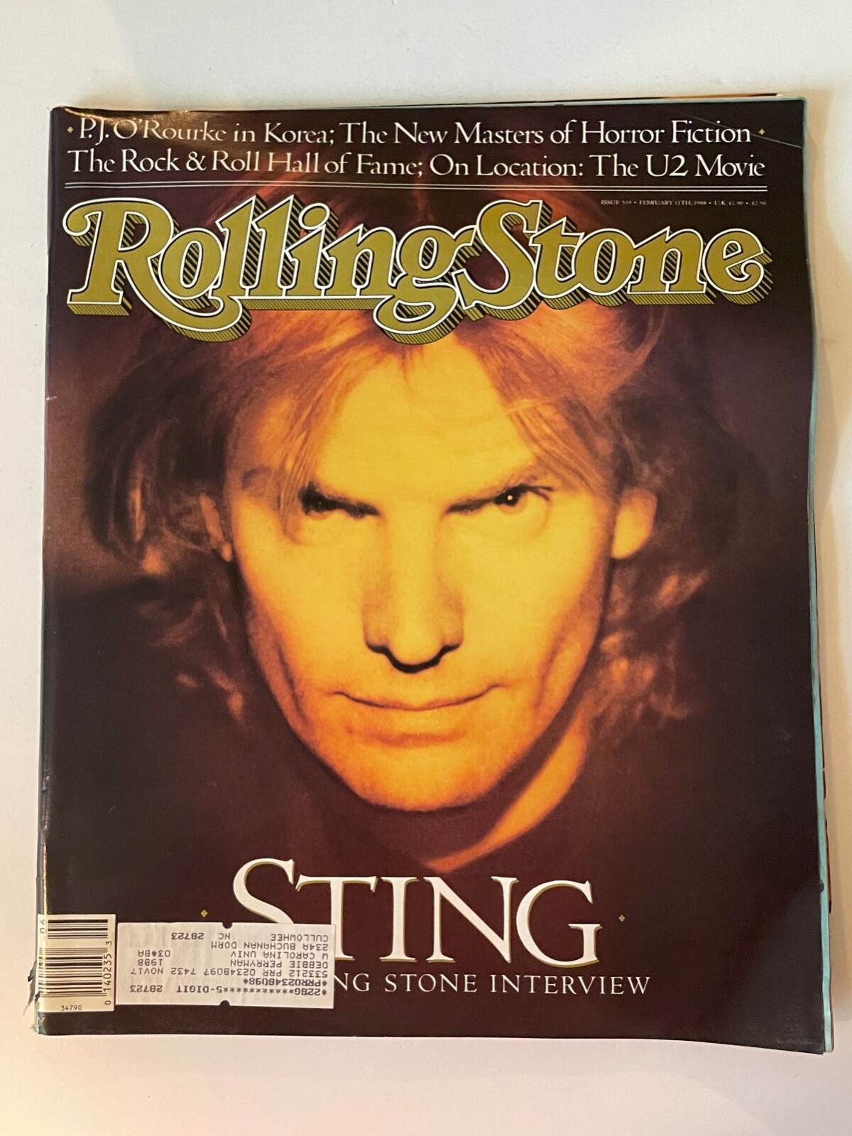 1988 Rolling Stone Magazine Sting Michael Jackson Def Leopard U2 Quaid #519 Feb