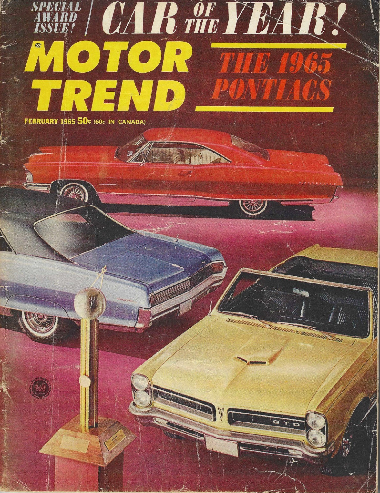 1965 Pontiac «Car Of The Year» in vintage Motor Trend. GTO, Grand Prix, 2+2-more