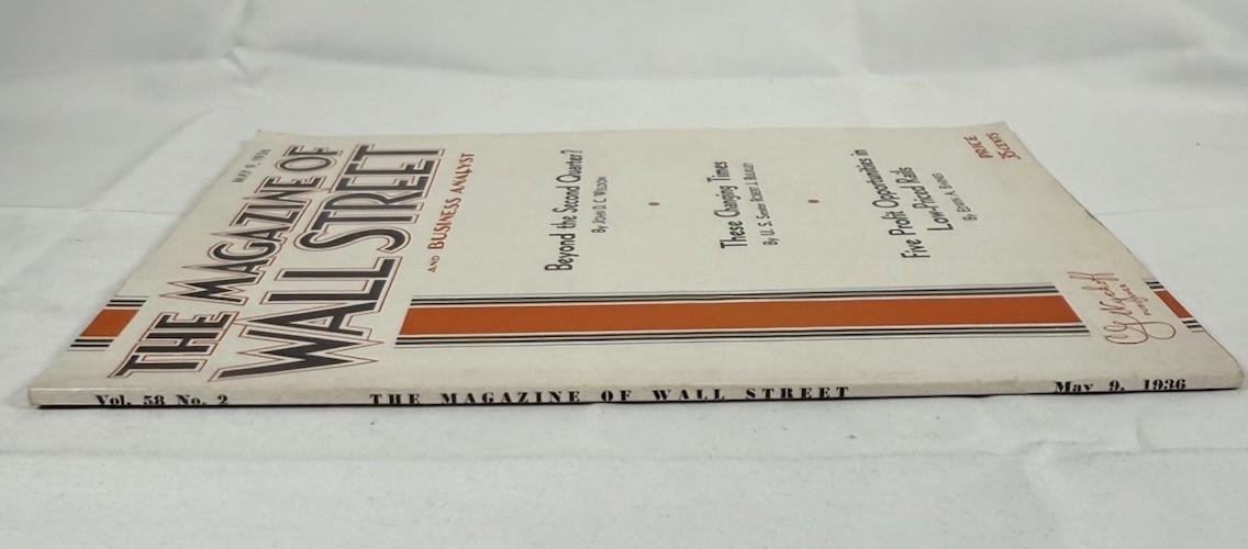 Vintage 1936 Magazine of Wall Street And Business Analyst Wyckoff Vol 58 No 2