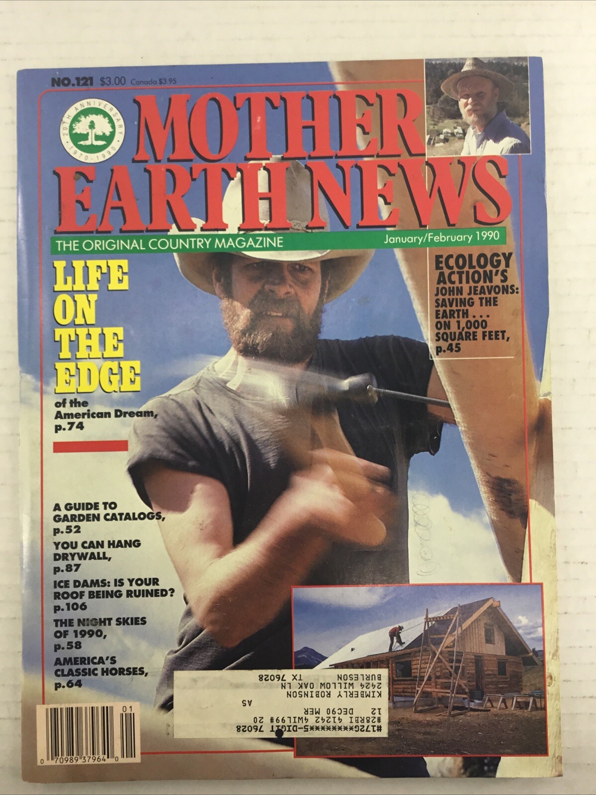 The Mother Earth News February 1990 Homesteading #121 Off Grid Living