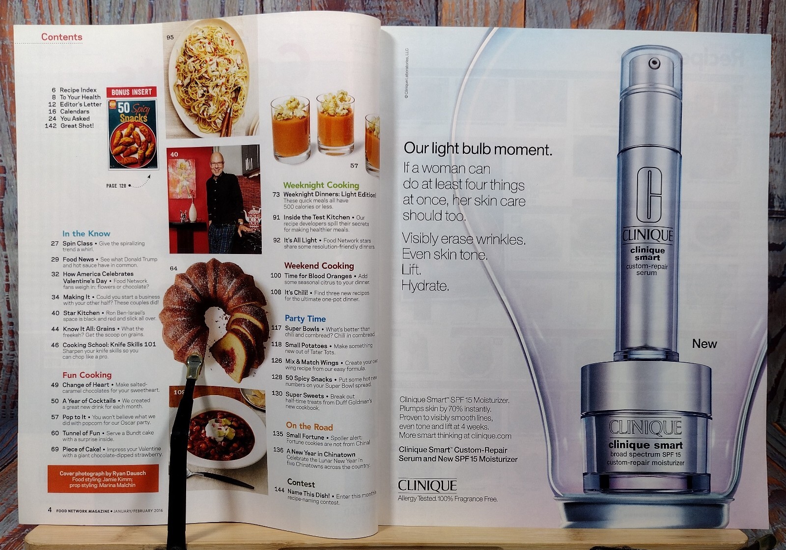 Food Network JAN/FEB 2016 Time For Comfort Food! Light Dinners w/ Snack Booklet