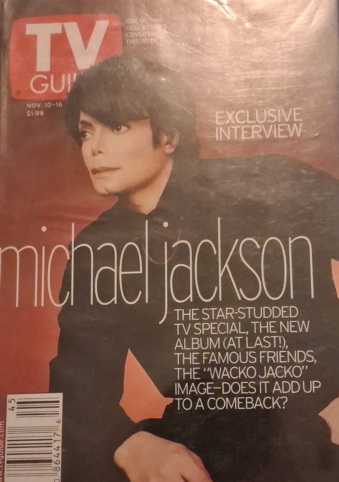 MICHAEL JACKSON TV GUIDE November 10-16, 2001 sealed plastic