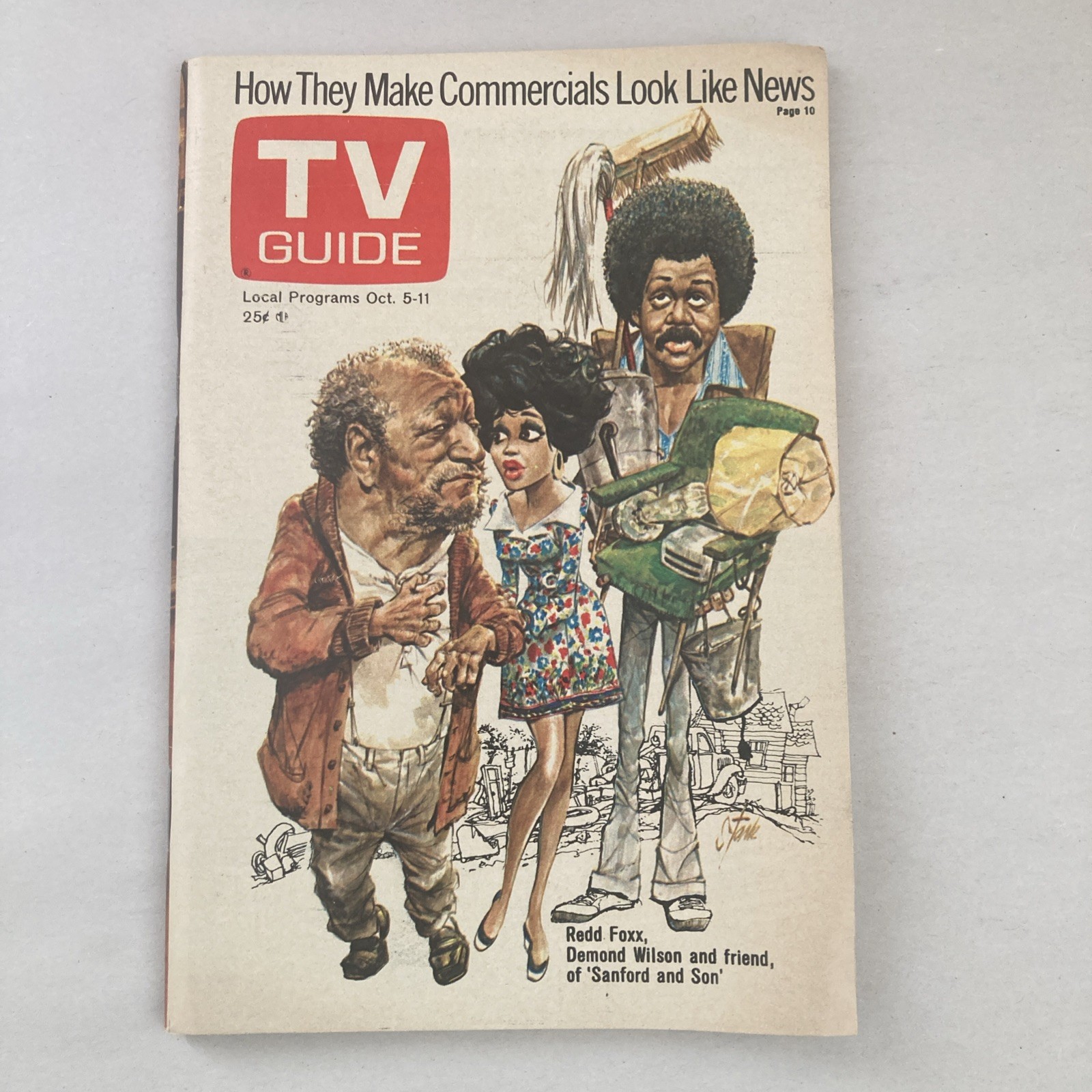 Sanford & Son (Redd Foxx Demond Wilson) TV Guide Oct 5-11, 1974. So Florida Ed