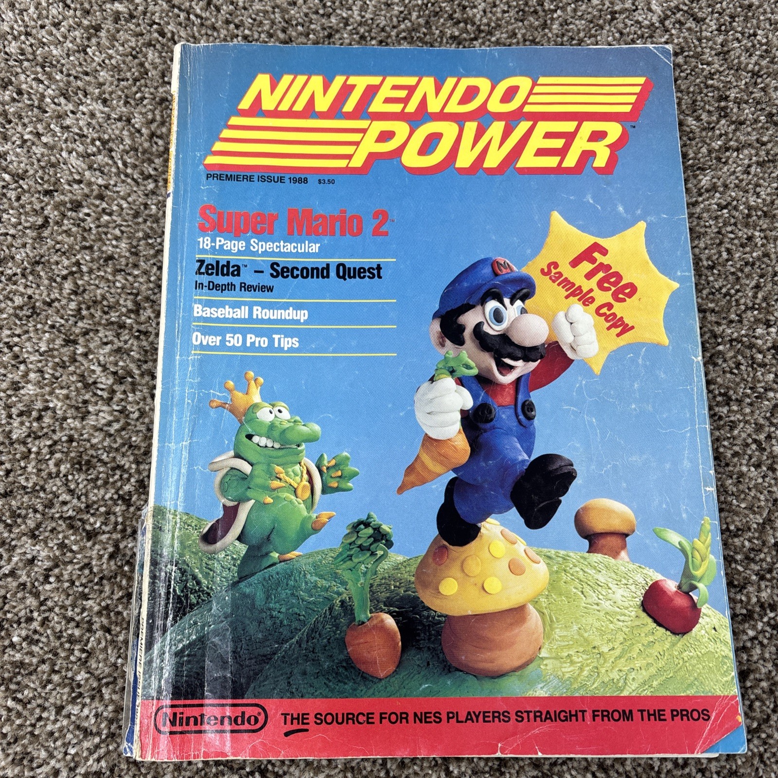 Nintendo Power Vol 1 Super Mario Bros 2 w/ Poster READ HAS WEAR