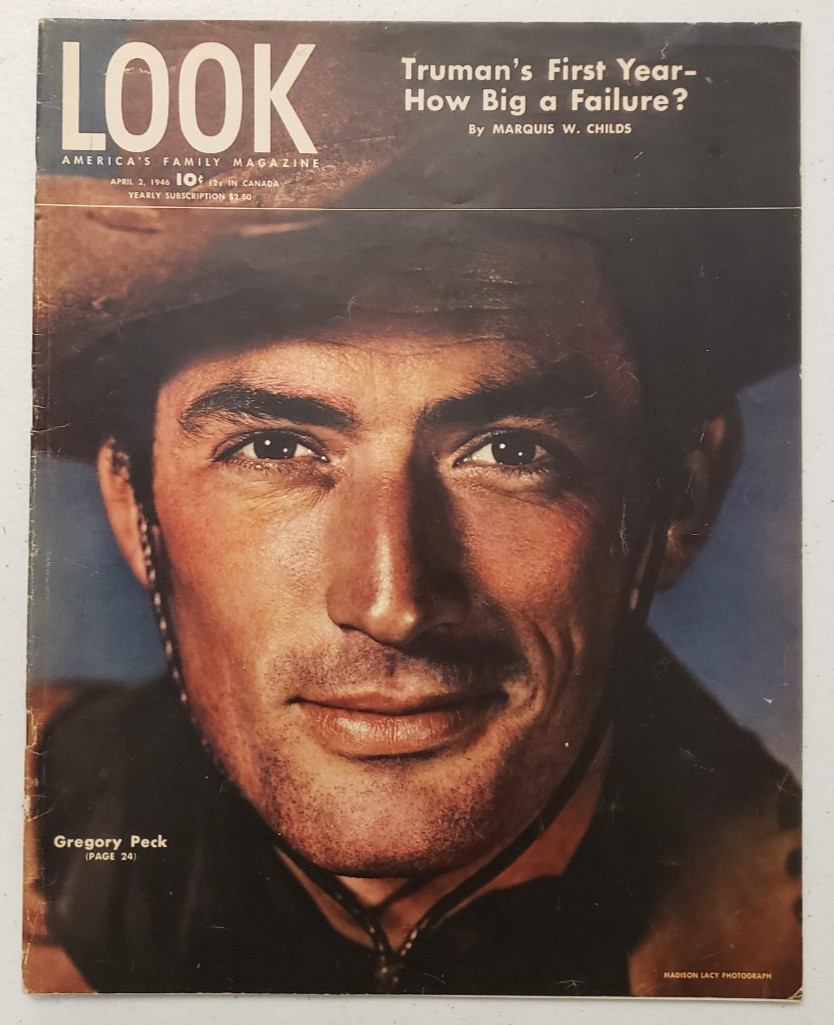 LOOK Magazine April 2 1946 Gregory Peck~Gene Tierney~Basketball Photos~1940s
