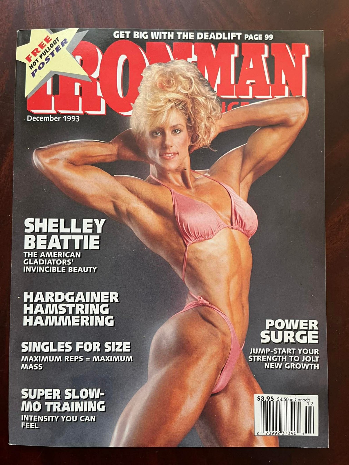 IronMan Magazine December 1993 Shelley Beattie Cover Arnold Poster Included