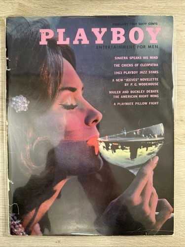 Playboy Magazine February 1963, Centerfold And Ads Intact Vintage good