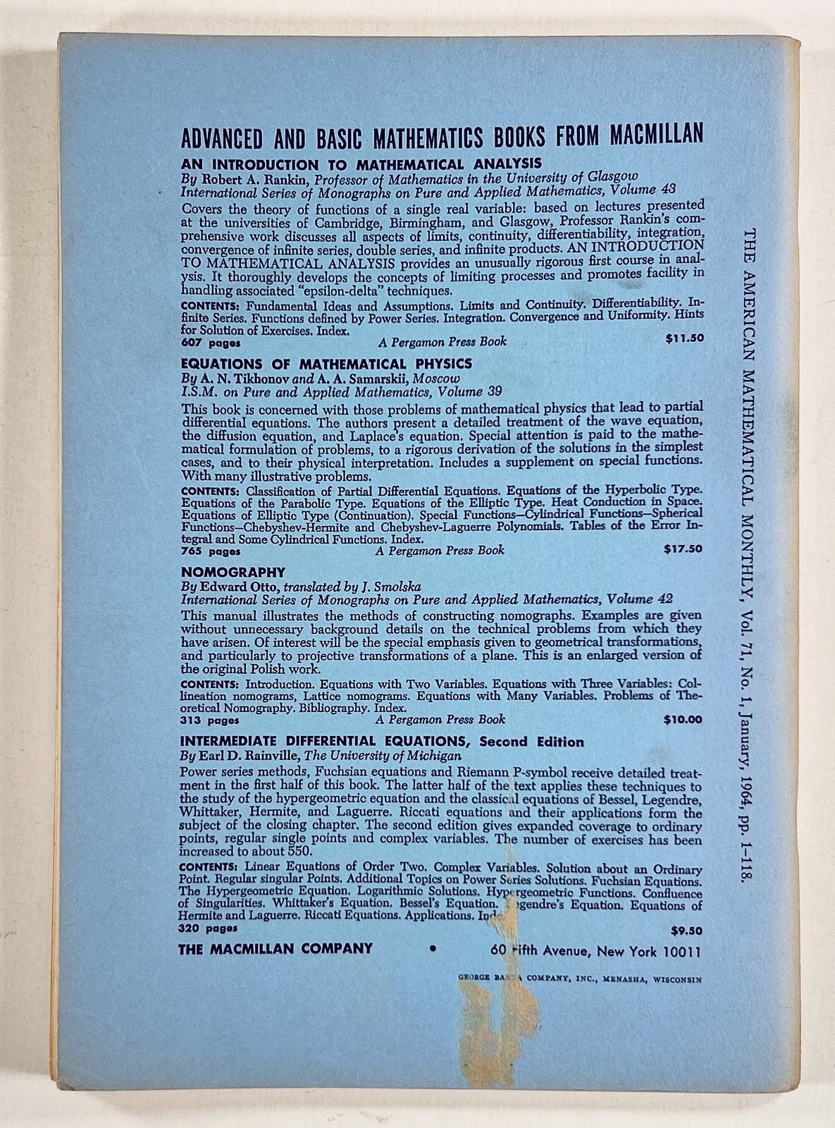 1964 Jan AMERICAN MATHEMATICAL MONTHLY Math in Life Sciences OPTIMAL SEARCH more