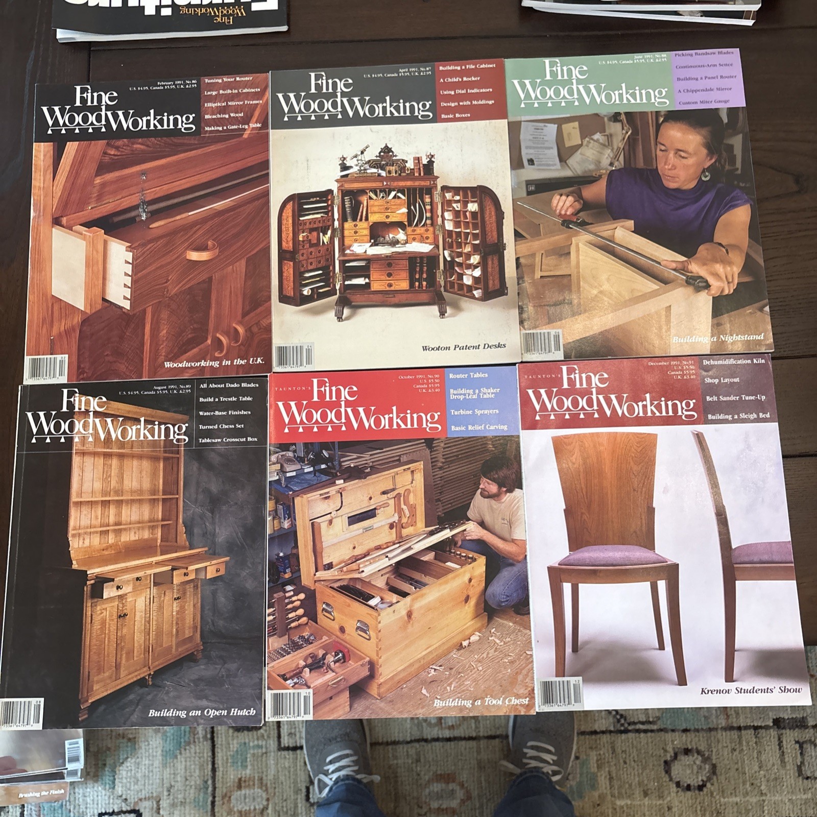 Fine Woodworking Magazines 1991 Lot Issues 86-91